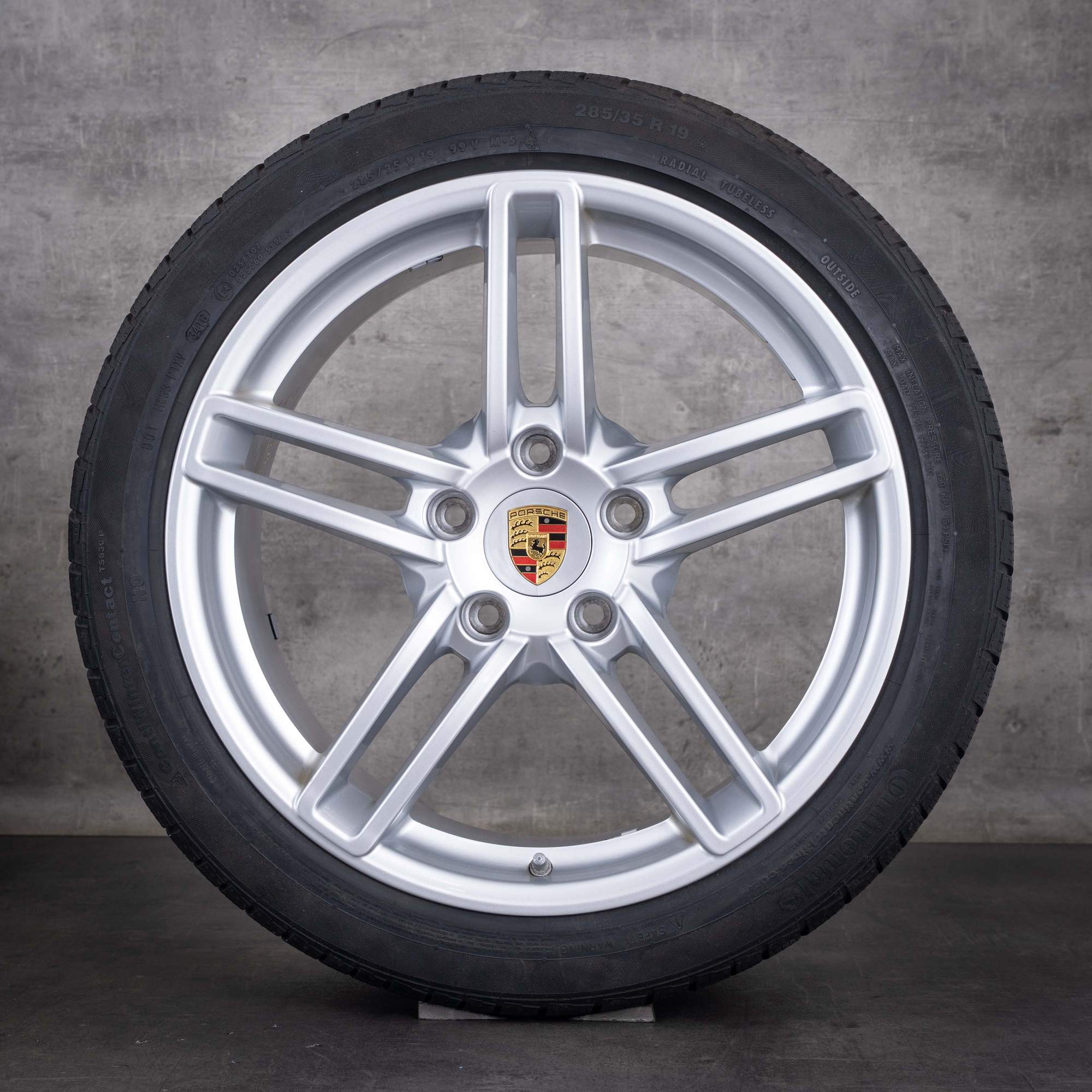 Ruedas de invierno originales Porsche 991 I de 19 pulgadas modelo C2 referencias 99136214102 99136214602 color plata brillante