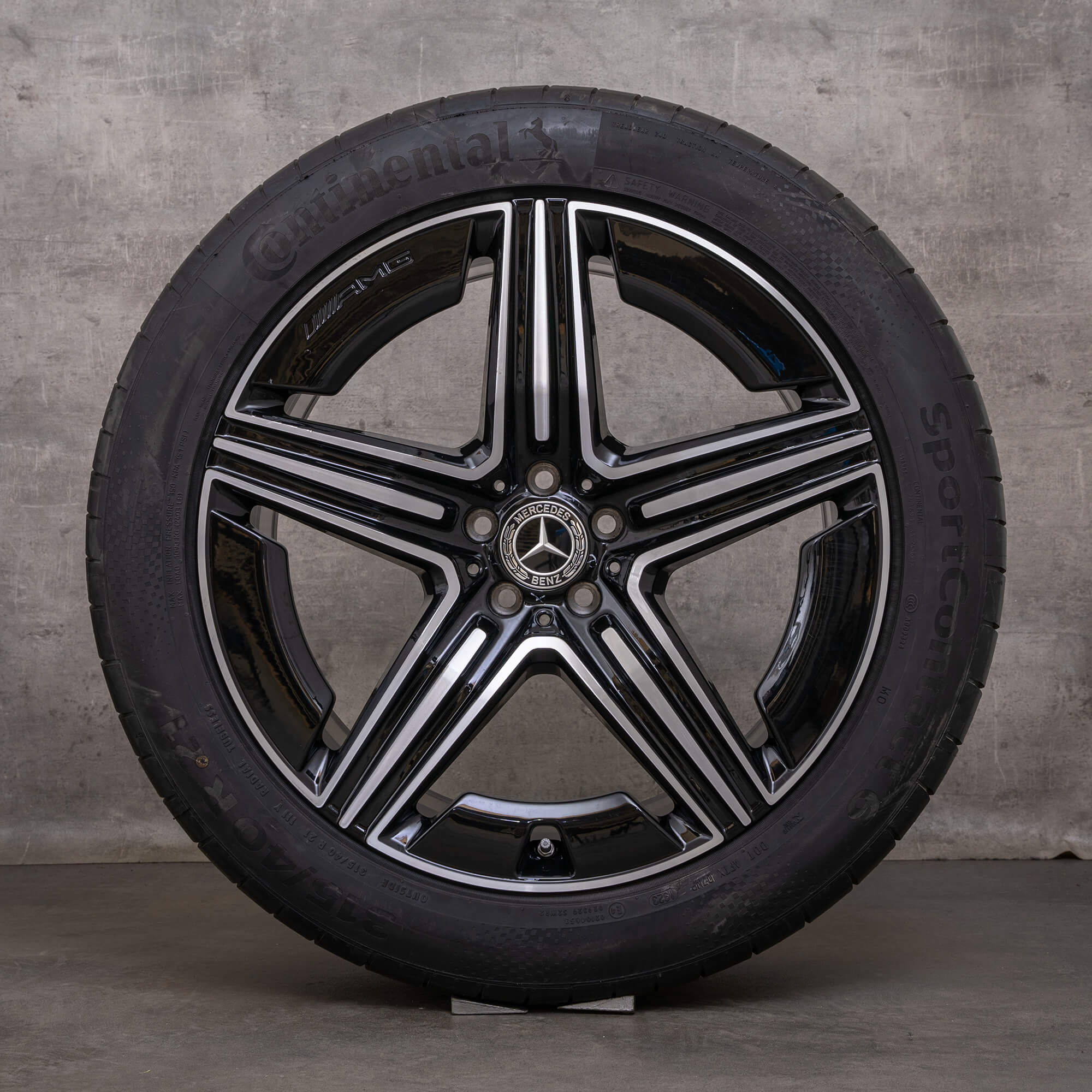 OEM Mercedes Benz GLE AMG rims 21 inch V167 C167 summer wheels A1674014301 A1674014401 black glossy turned