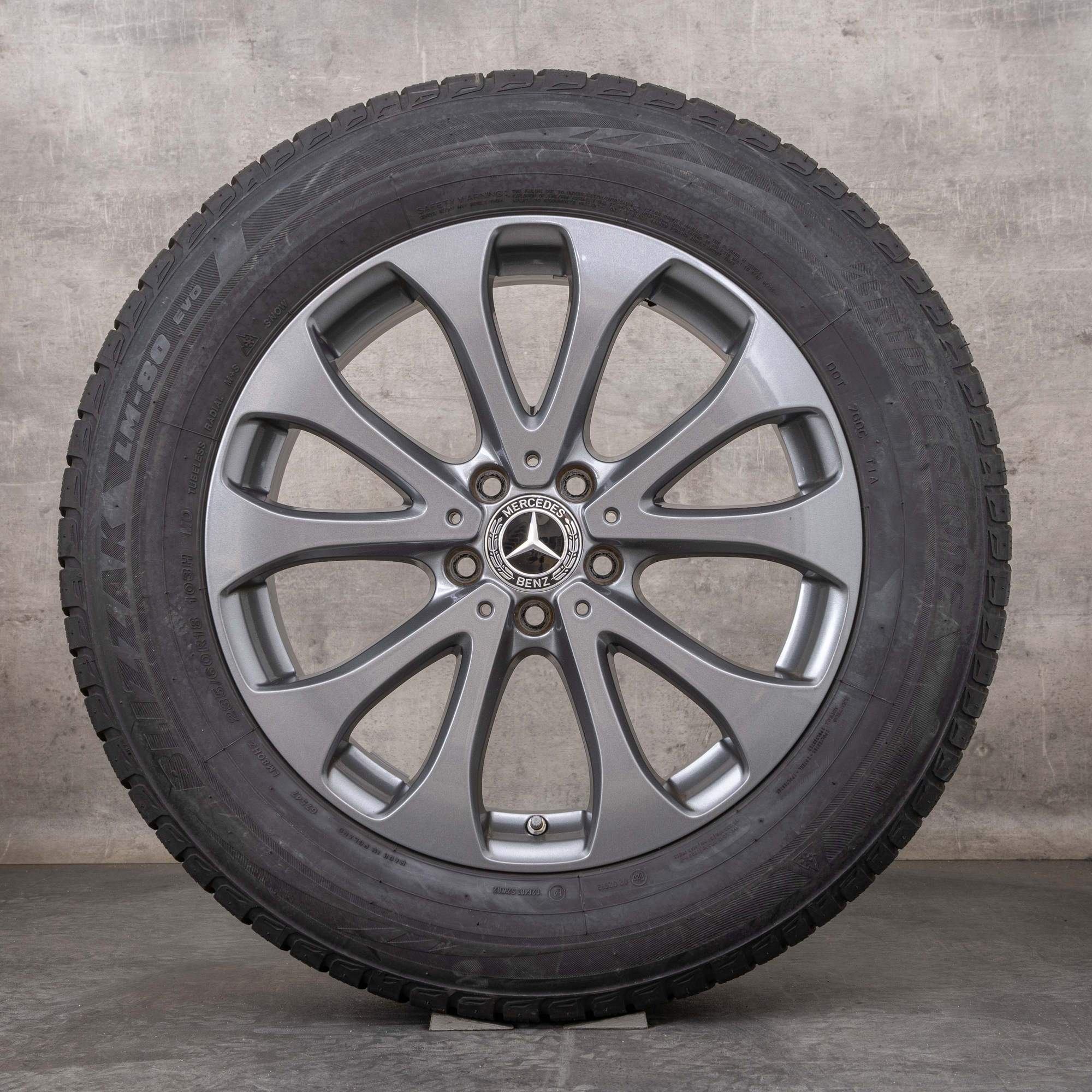 Oryginalne koła zimowe Mercedes Benz GLC 18 cali X253 C253 Felgi A2534011500 himalaya szary błyszczący