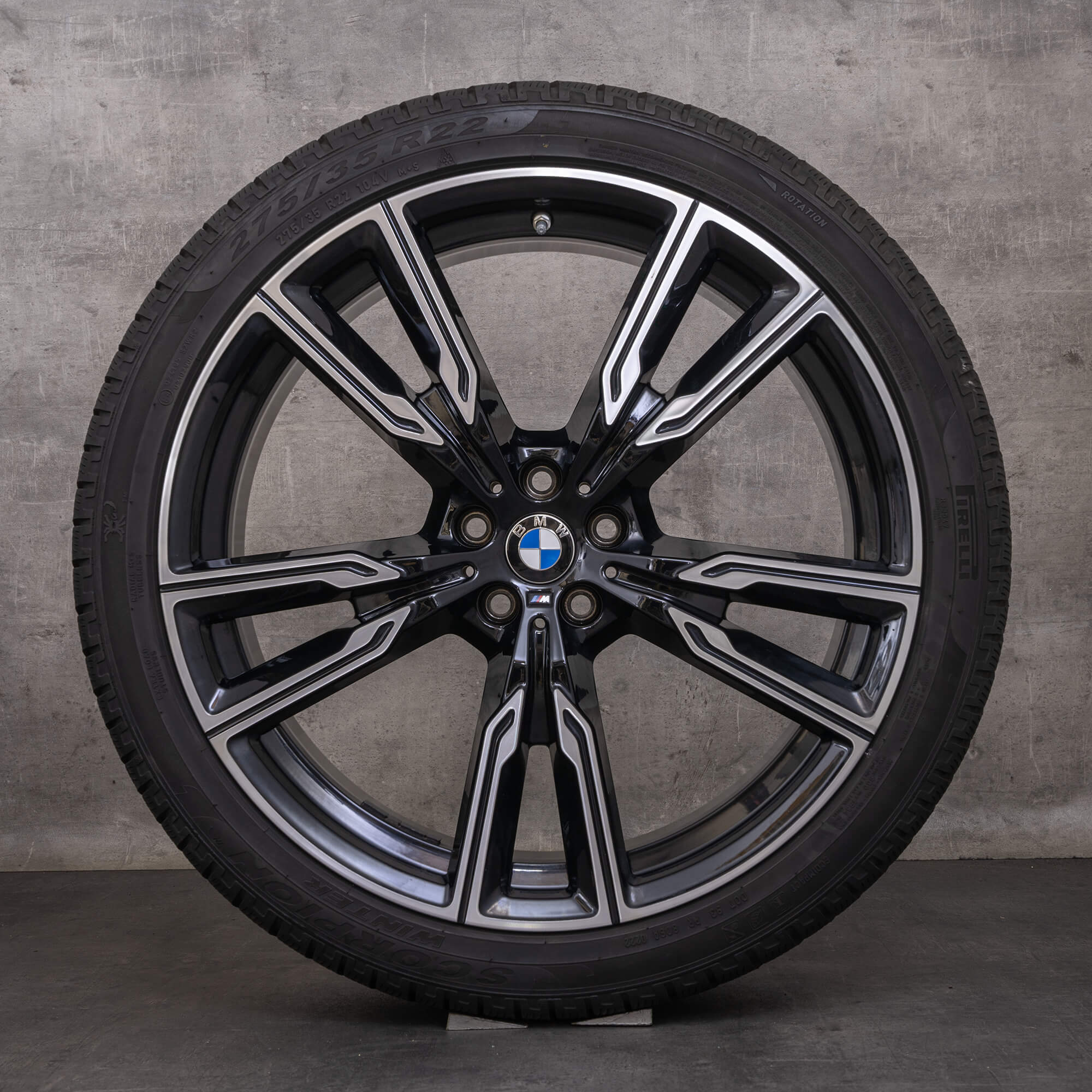 Originales BMW X5 X6 ruedas de invierno 22 pulgadas G05 G06 llantas estilo 747 M 6856025 6856026 negro brillante volvió