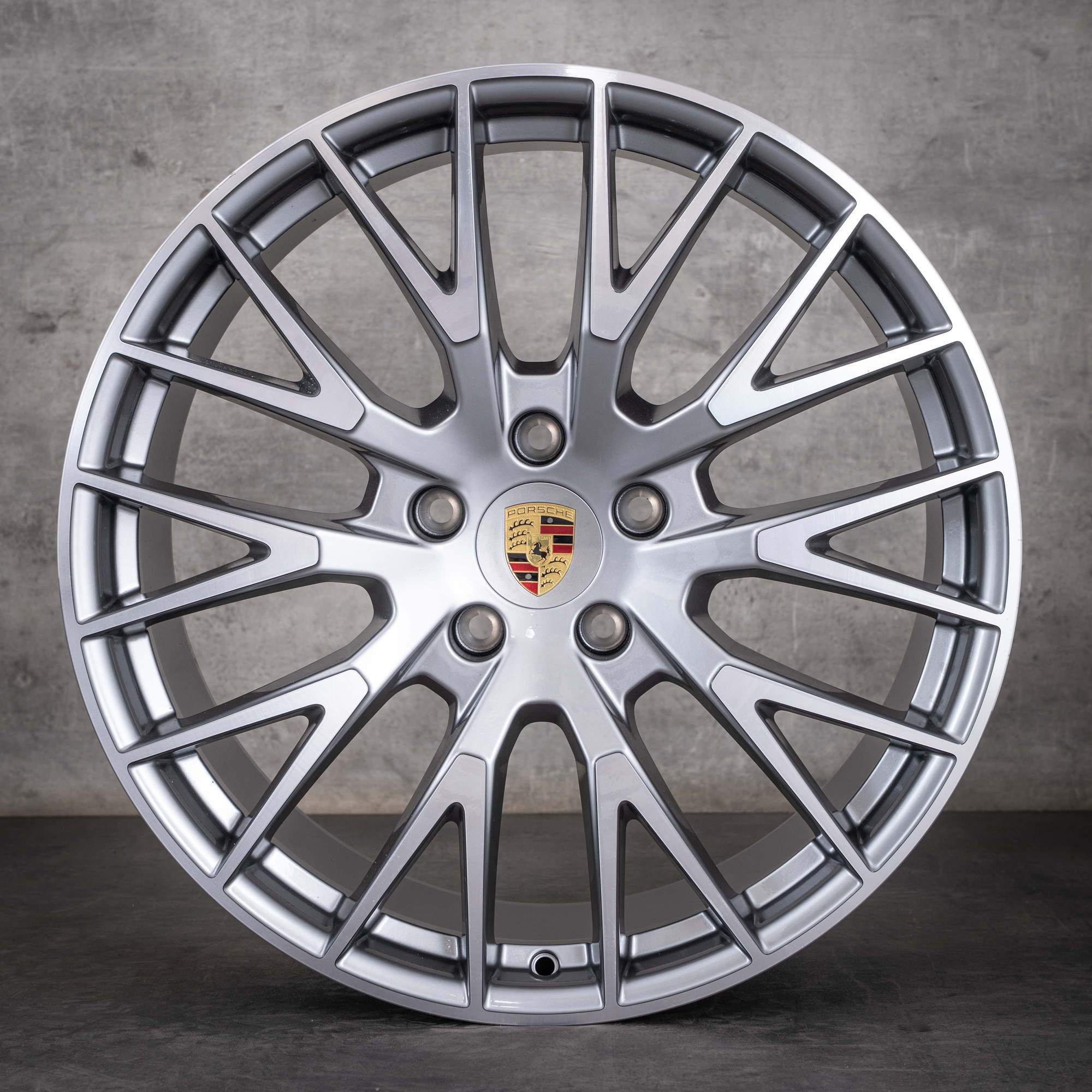 Jante originale Porsche Panamera 976 Turbo S GTS 4 4S hibrid de 21 inch 976601025AA 976601025AB Design exclusiv argintiu platinat, diamantate NOU