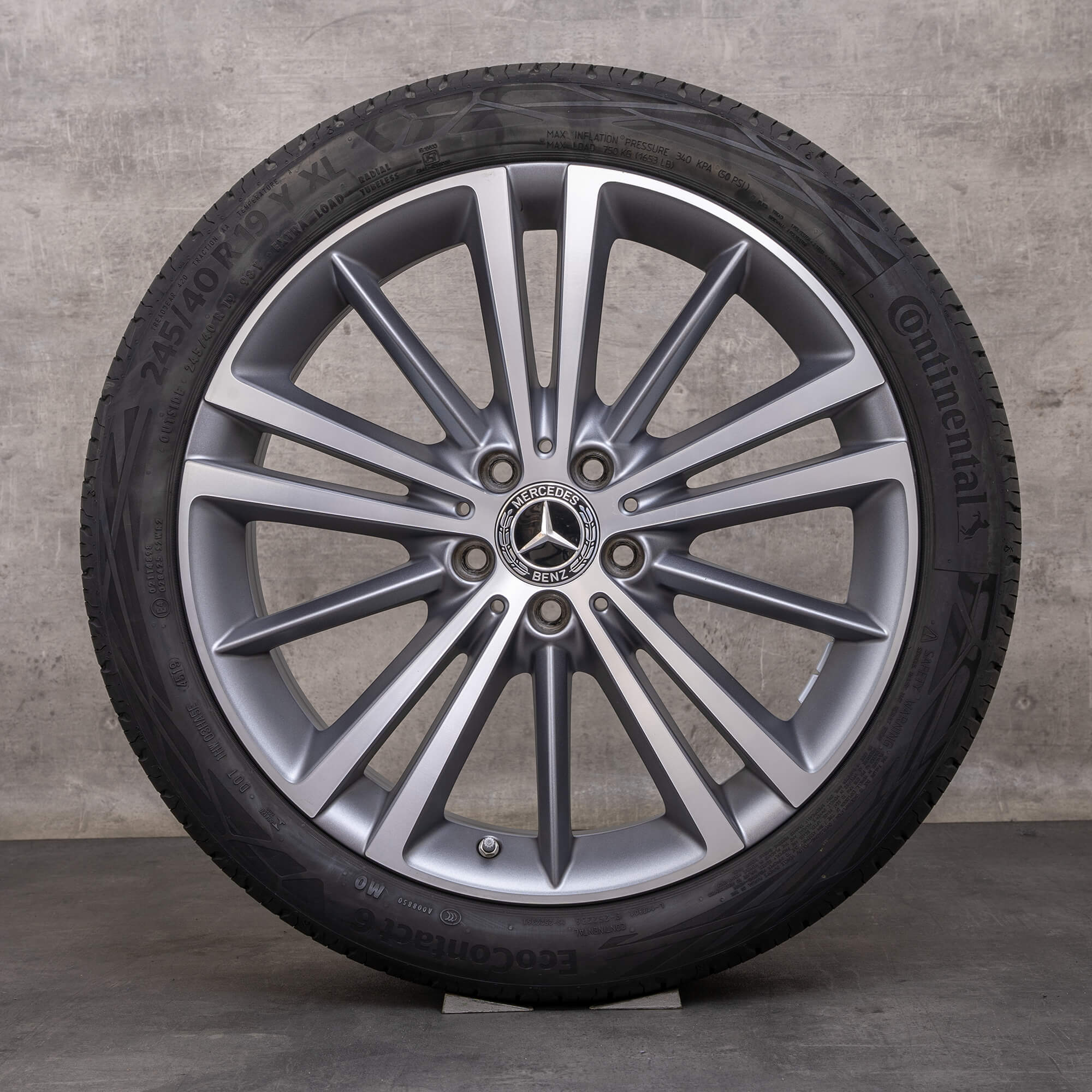 Orijinal Mercedes Benz CLS AMG jantlar 19 inç C257 yaz jantları A2574010300 A2574010400 himalaya gri mat parlak tornalanmış