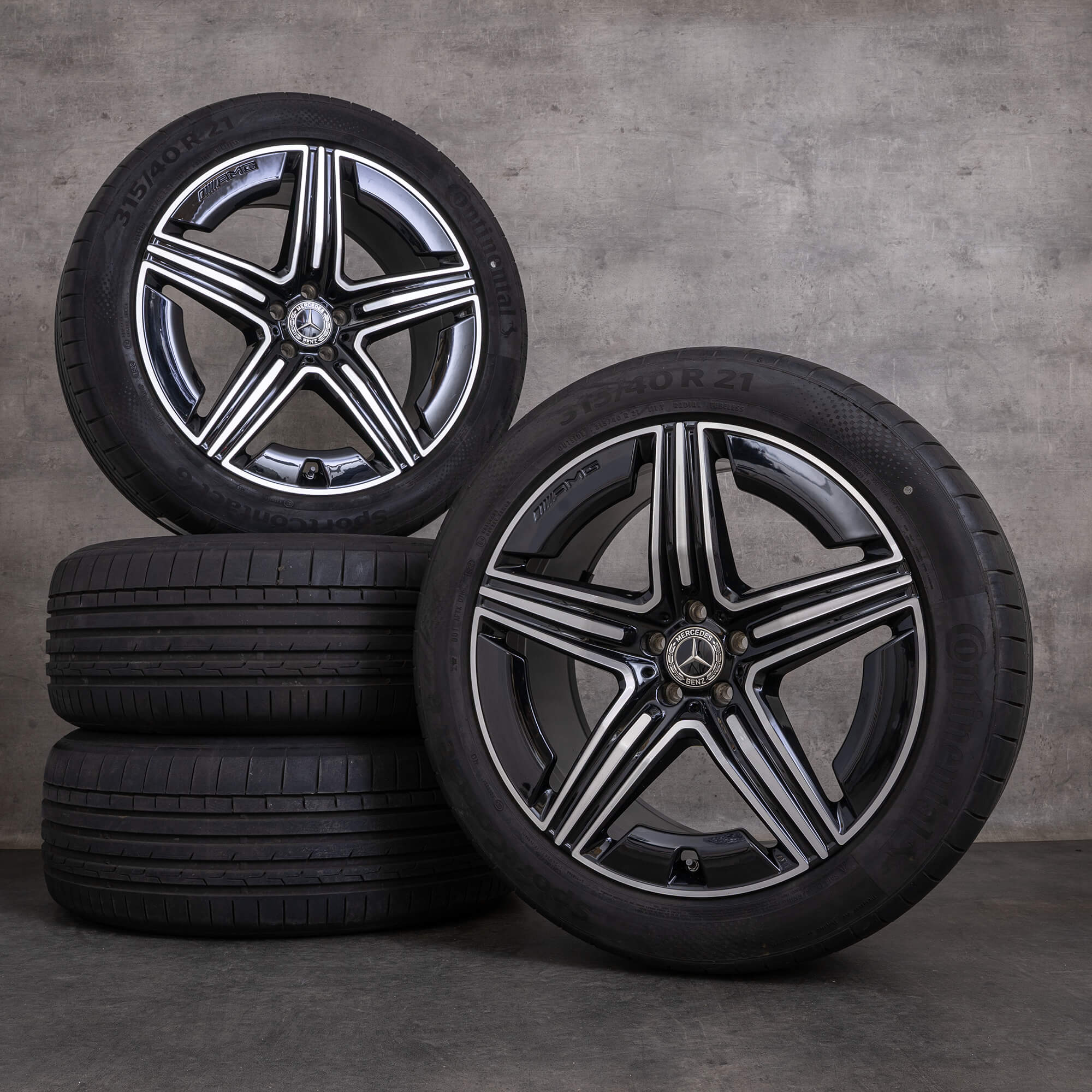 Oryginalne felgi Mercedes Benz GLE AMG 21 cali V167 C167 koła letnie A1674014301 A1674014401 czarne polerowane