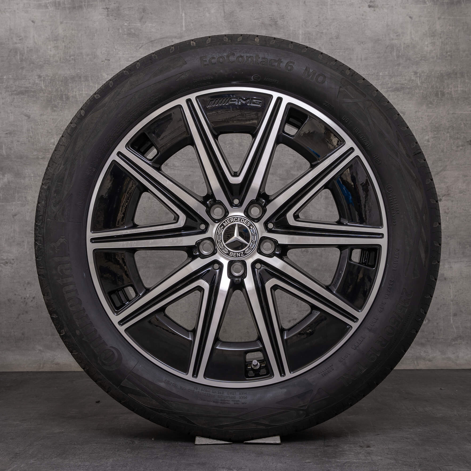 Jantes Mercedes Benz AMG EQA EQB de 19 polegadas H243 X243 jantes verão A2434012000 preto brilhante torneado