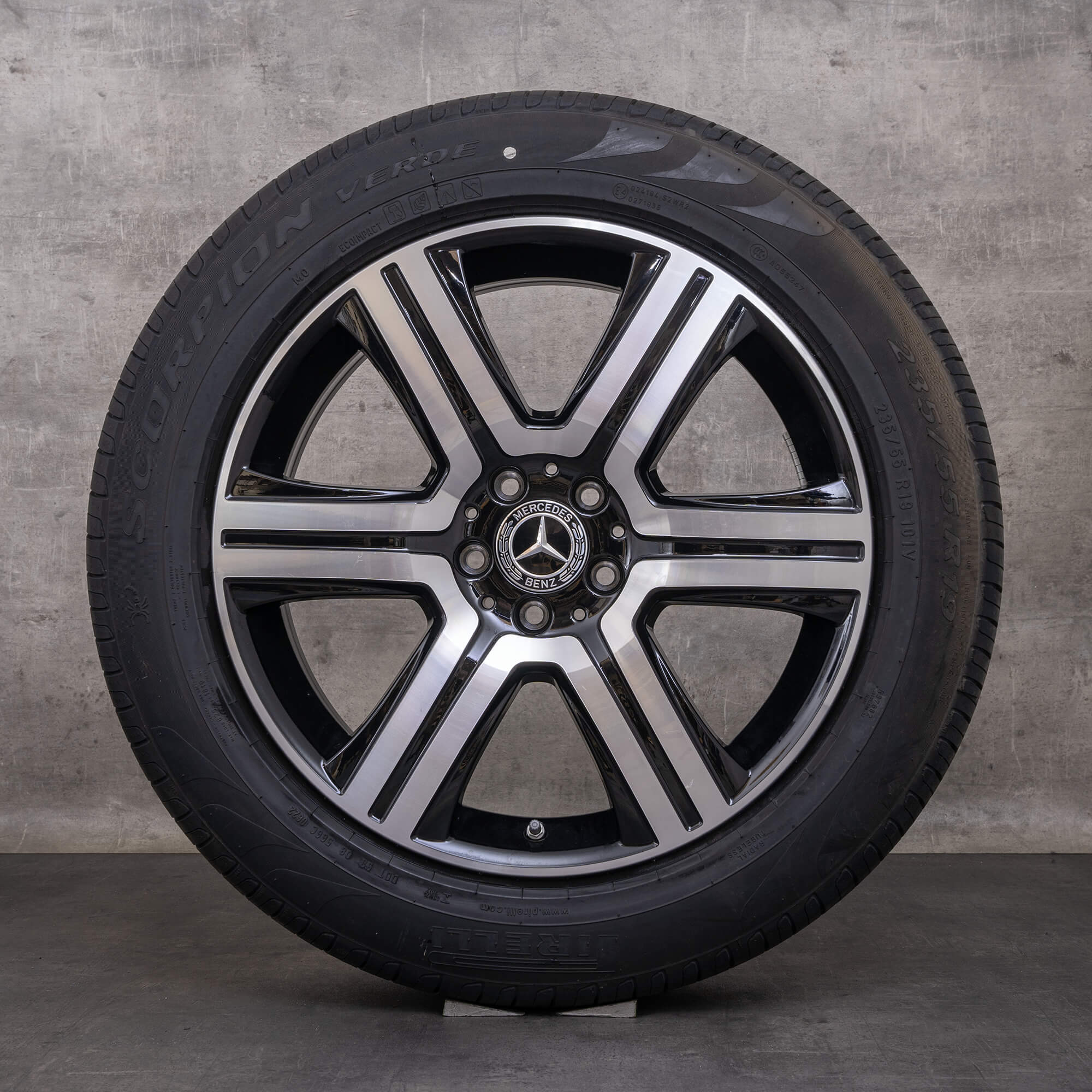 Orijinal Mercedes Benz GLC & 43 AMG jantlar 19 inç X253 C253 yaz jant lastikleri A2534011600 siyah parlak tornalı