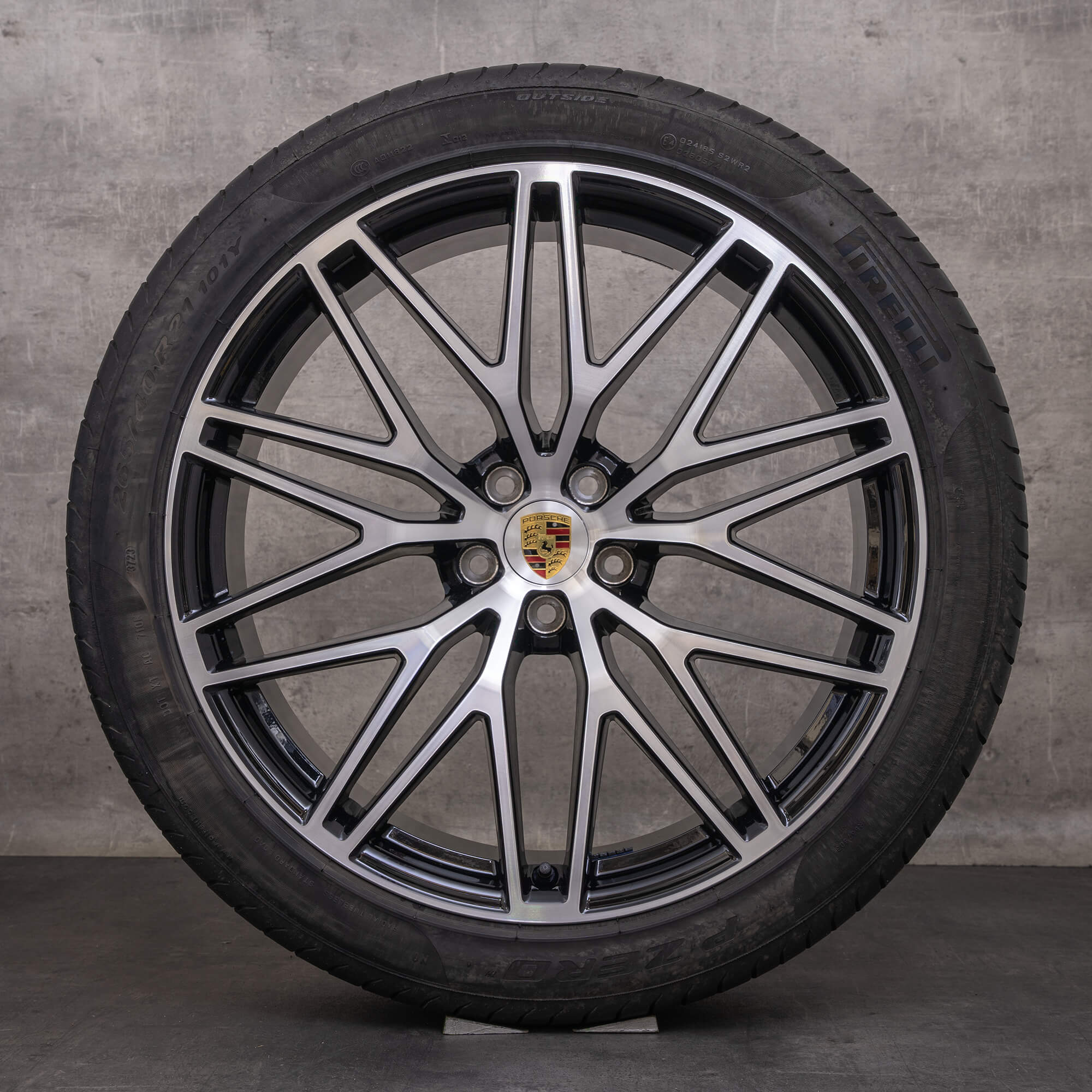 Jantes originais Porsche Macan III jantes verão de 21 polegadas 95B601025HJ 95B601025HK preto brilhante torneado