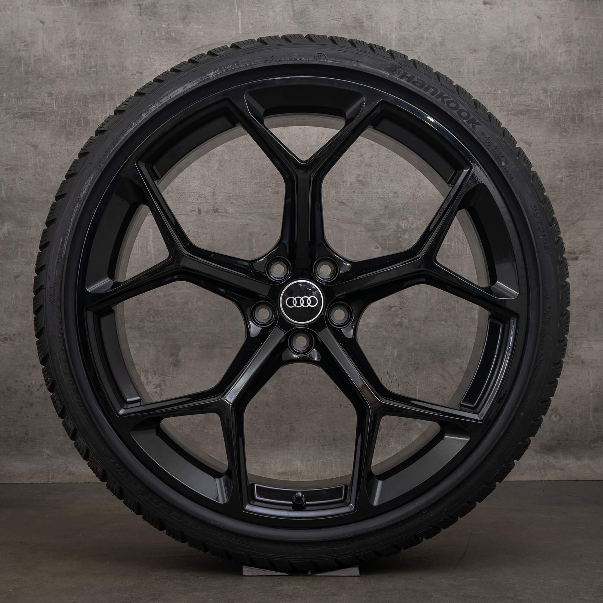 OEM Audi RS6 RS7 snow tire packages 22 inch 4K C8 Rims 4K0601025BM Performance honeycomb design black gloss NEW