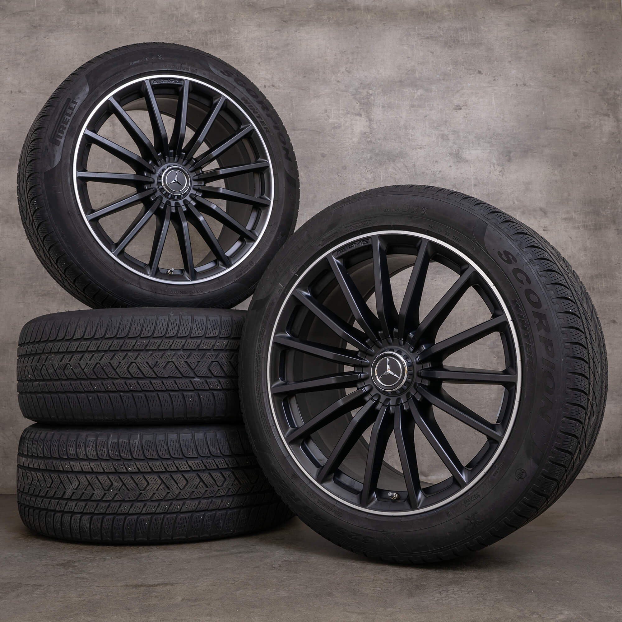 Genuine AMG Mercedes Benz GLS 63 ruote invernali 22 pollici X167 A1674018300 A1674018400 nero opaco ad alta lucentezza finitura