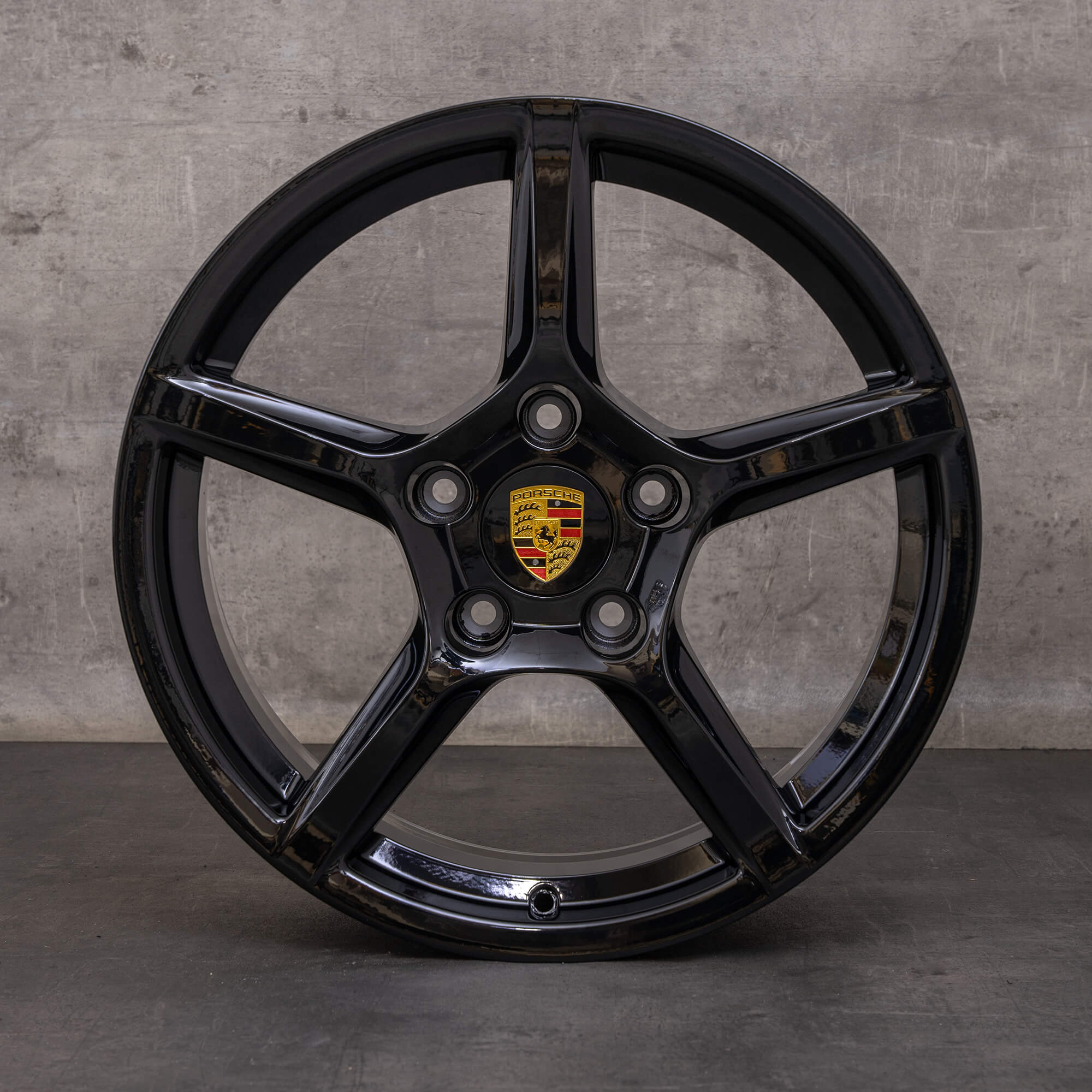 Alkuperäiset Porsche Boxster Cayman vanteet 18 tuuman 981 98136212005 98136212205 musta kiiltävästi
