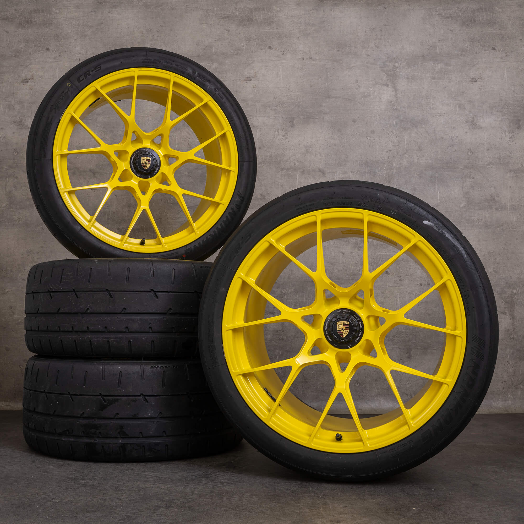 Original Porsche 911 Sommerräder 992 GT3 RS Felgen 20 21 Zoll Felgen 9GT601025AF 9GT601025AH gelb