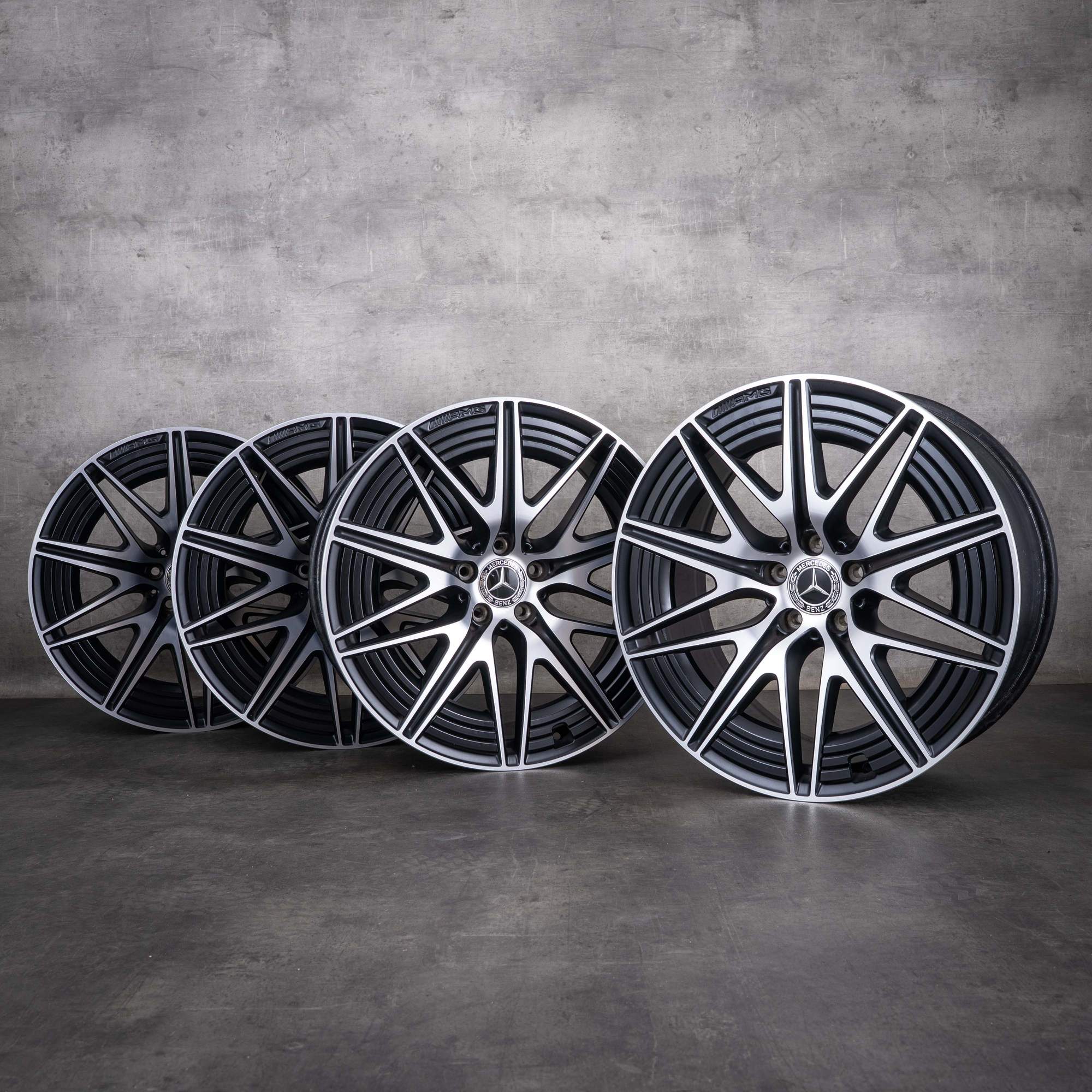 Original Mercedes Benz GLC 43 63 AMG Felgen 20 Zoll X254 C254 A2544016800 A2544011300 schwarz matt glanzgedreht