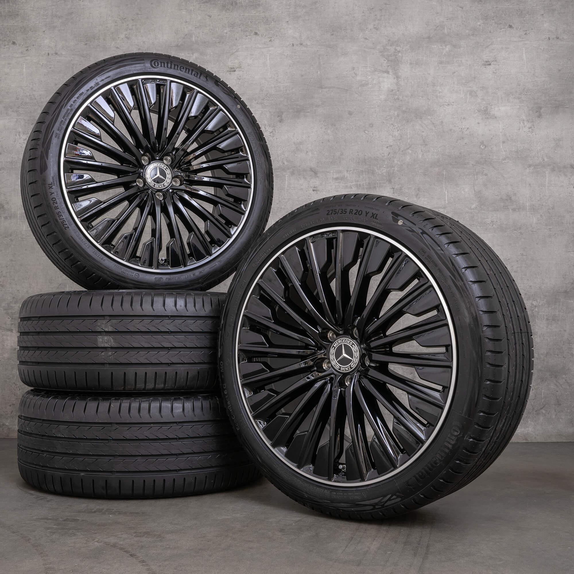 OEM AMG Mercedes Benz E-Class wheels 20 inch W214 S214 summer A2144010500 A2144010600 black glossy turned NEW