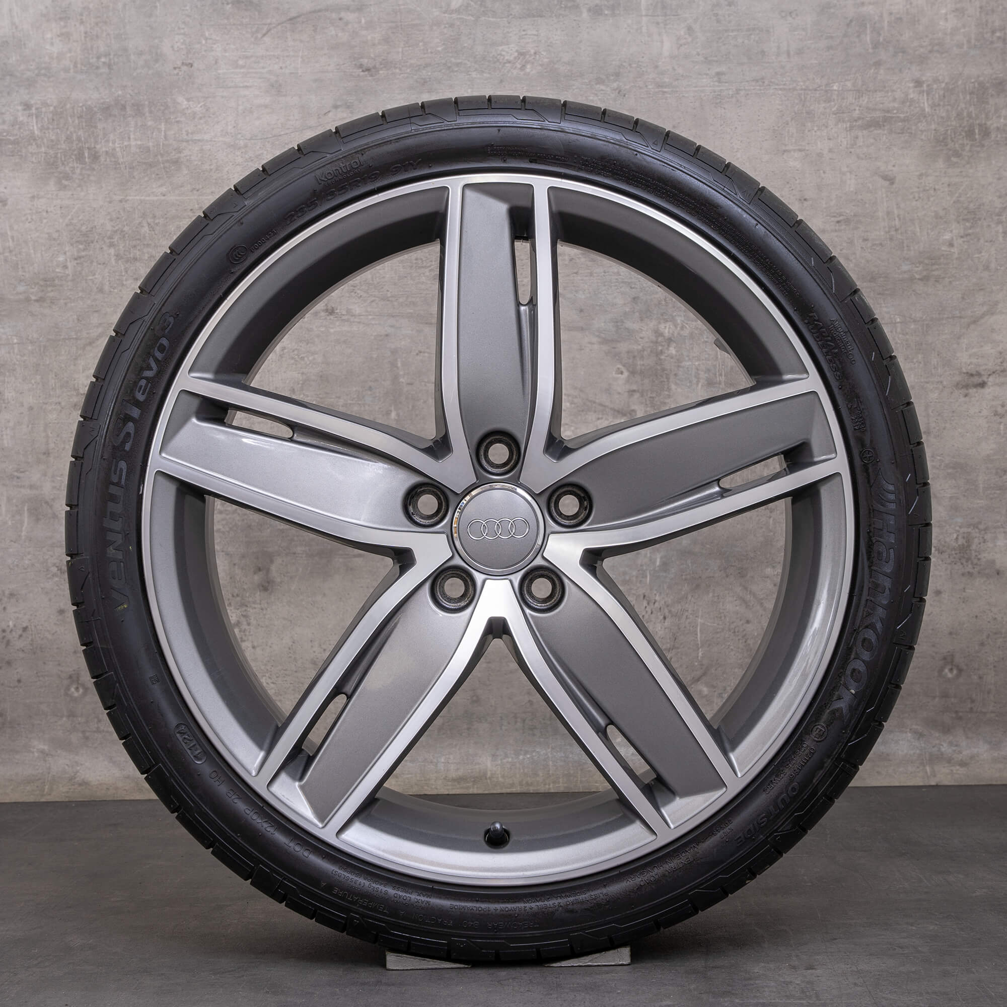 Jantes Audi A3 S3 RS3 genuínas de verão 8V 8Y 19 polegadas 8V0601025AS antracite polido