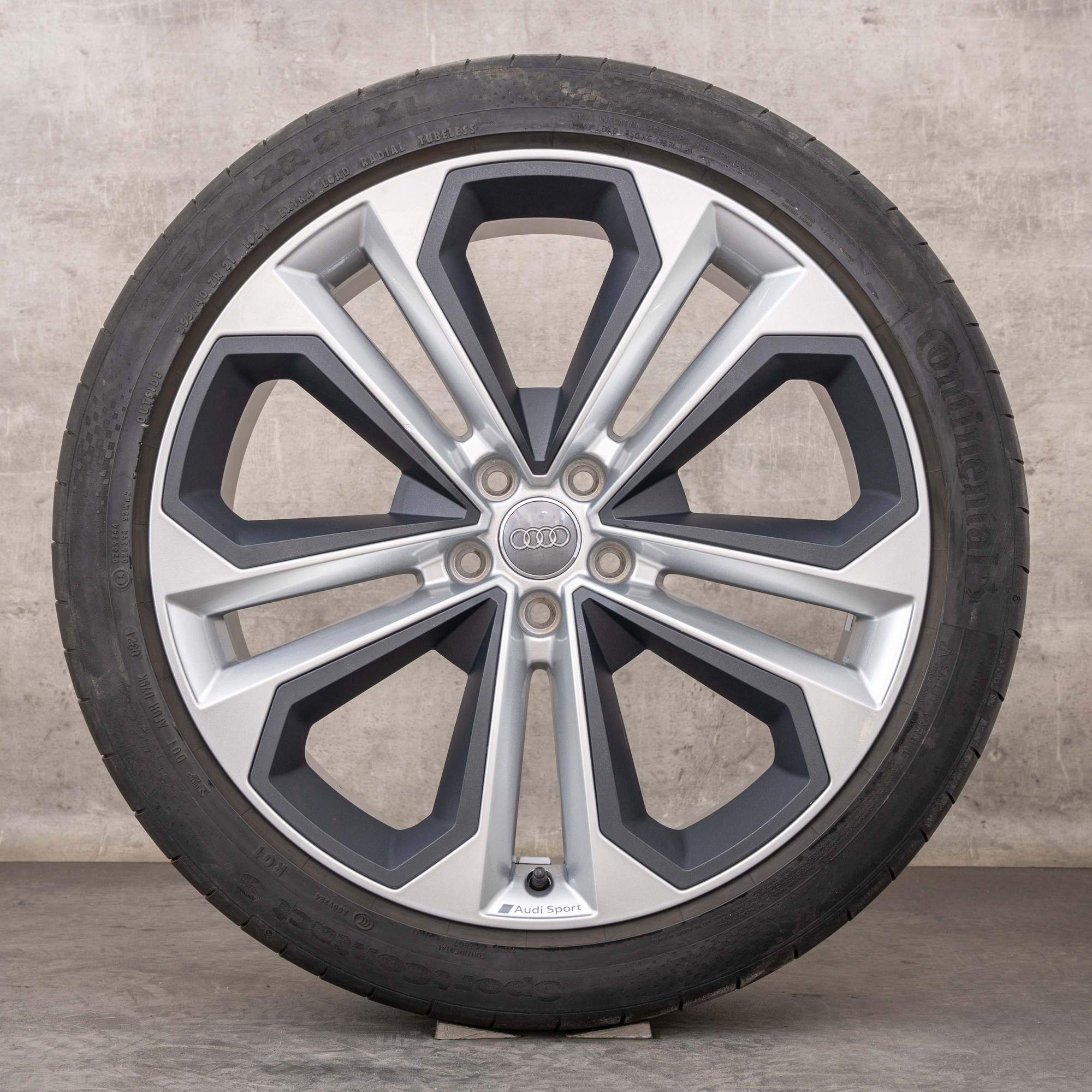 Oryginał Audi Q5 SQ5 felgi 21 cali FY koła letnie 80A601025AS srebrny połysk tytan mat