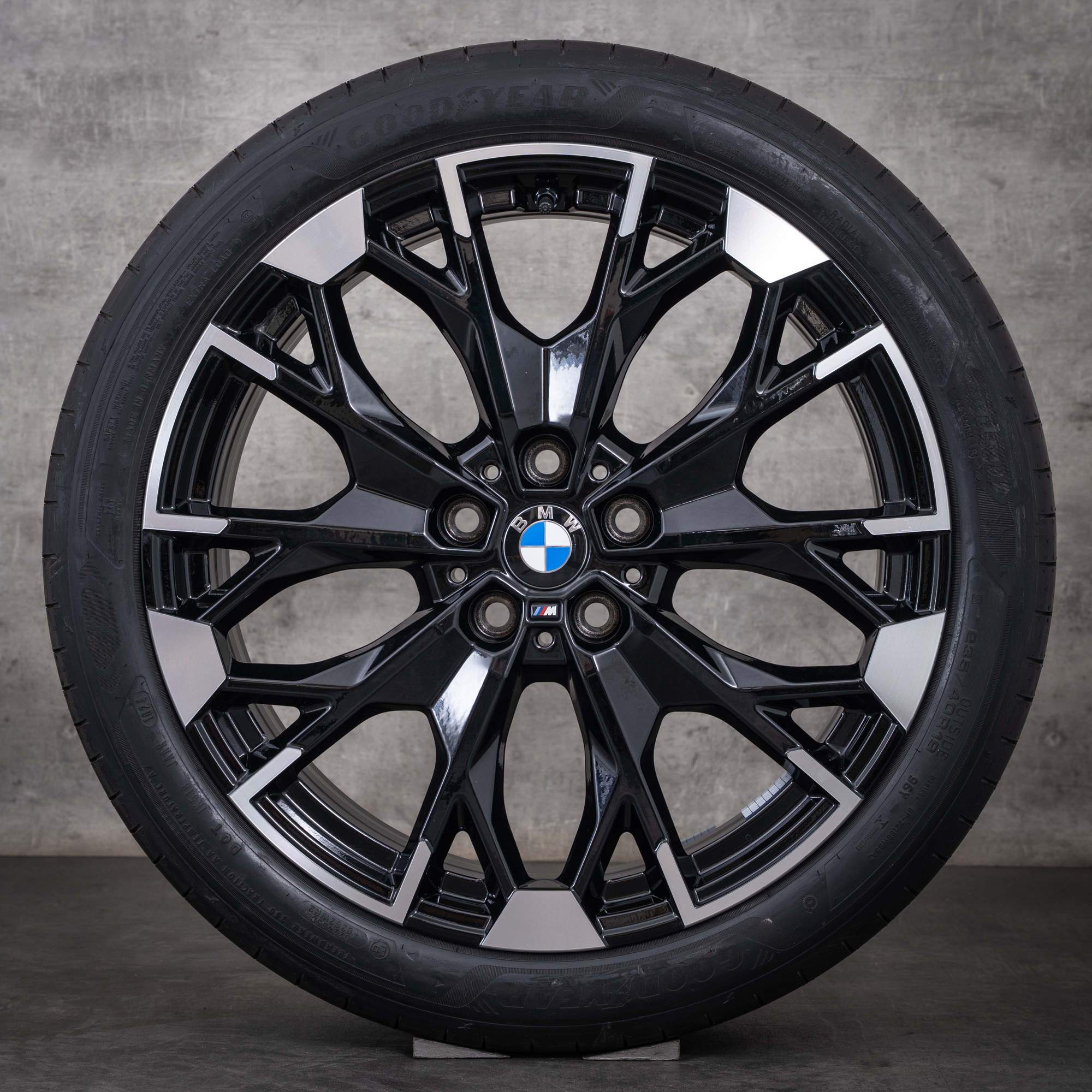 Jantes originais BMW Série 1 e 2 de 19 polegadas F70 F74 M135 M235 xDrive, pneus verão, estilo 977 5A45268, pretas com acabamento diamantado