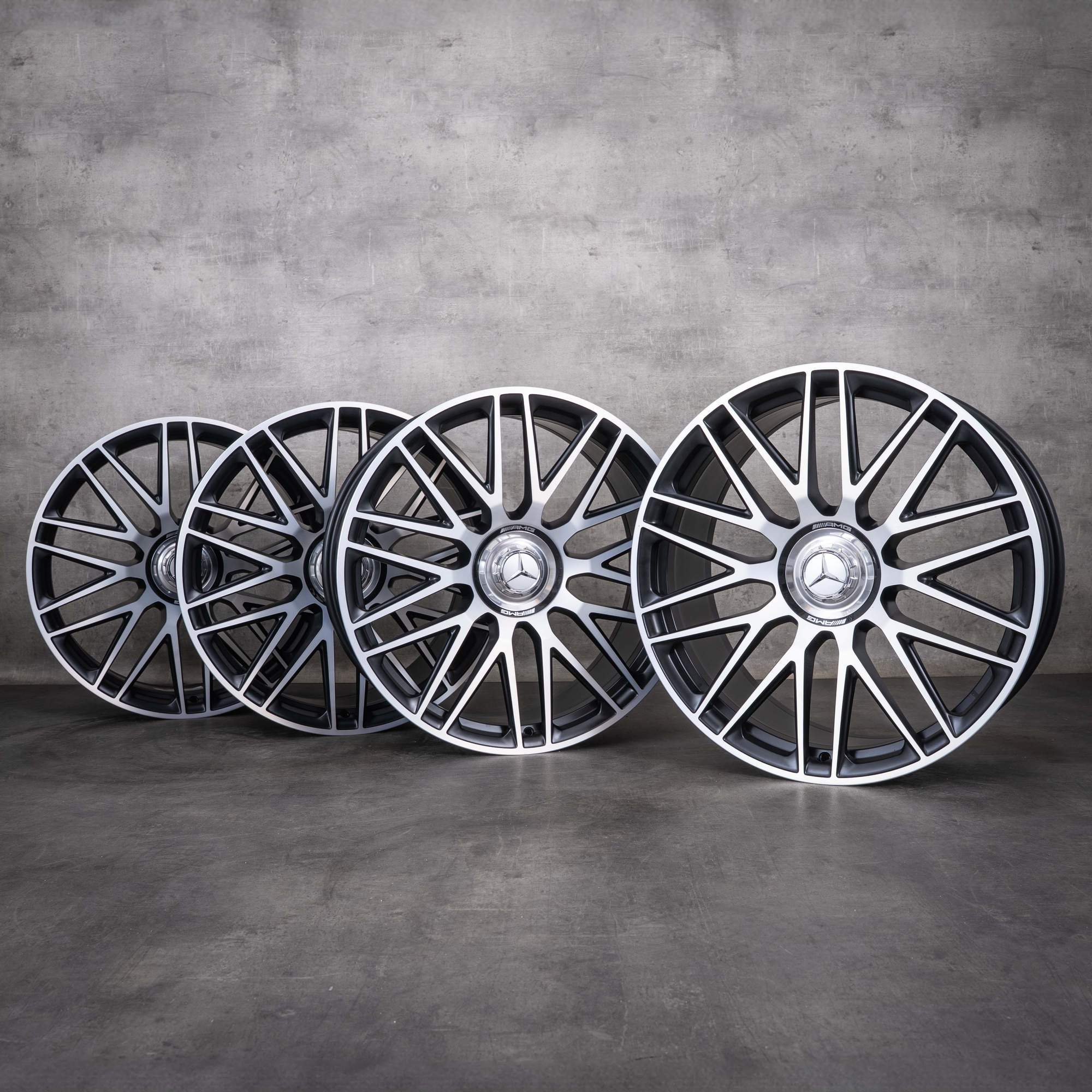 Originální disky Mercedes-Benz Třídy S 63 AMG E Performance 21 palců V223 A2234012300 A2234012400, matná černá, diamond cut