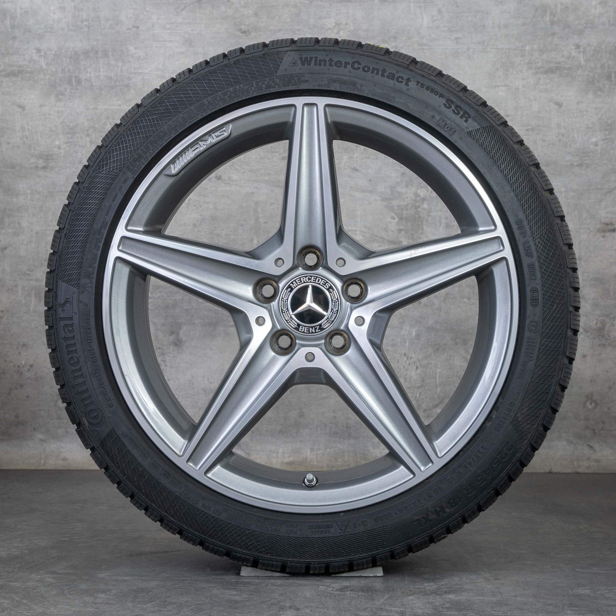 Oryginalne koła zimowe Mercedes Benz Klasa C AMG 18 cali W205 S205 C205 A205 Felgi A2054011100 czarny mat