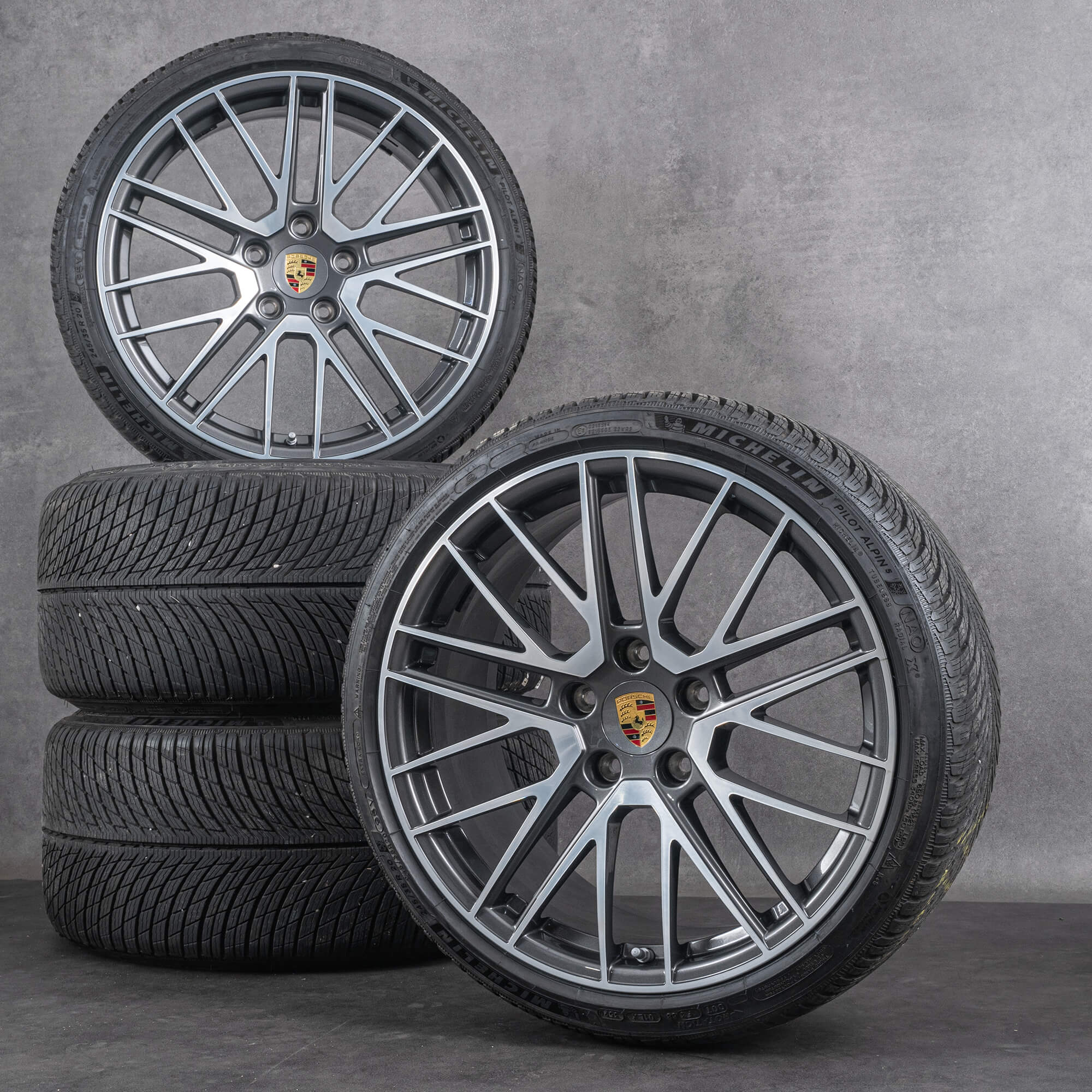 Originales Porsche 911 ruedas de invierno 20 21 pulgadas 992 I llantas 992601025BD 992601025N gris brillante volvió NUEVO