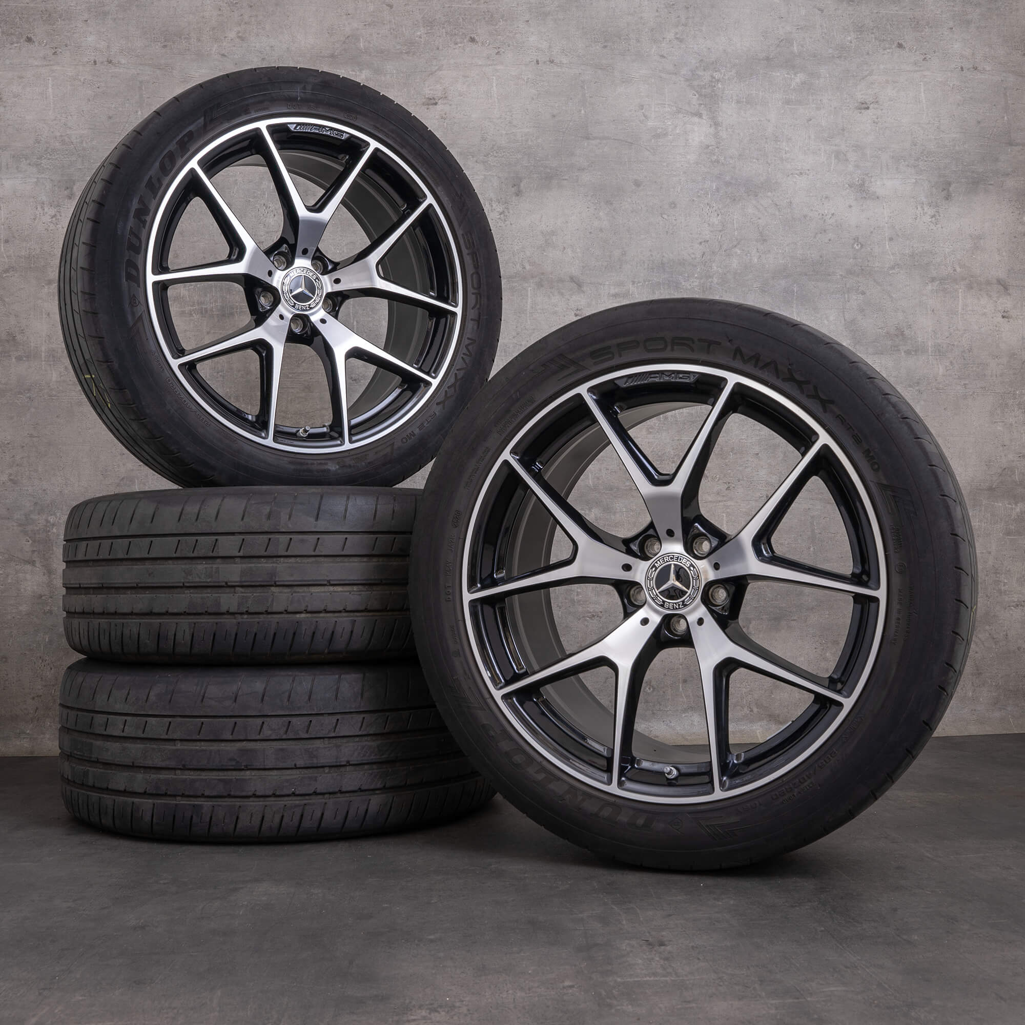 Llantas originales Mercedes Benz GLC & 43 AMG de 20 pulgadas X253 C253 llantas verano A2534015500 A2534015600 negro brillante torneado