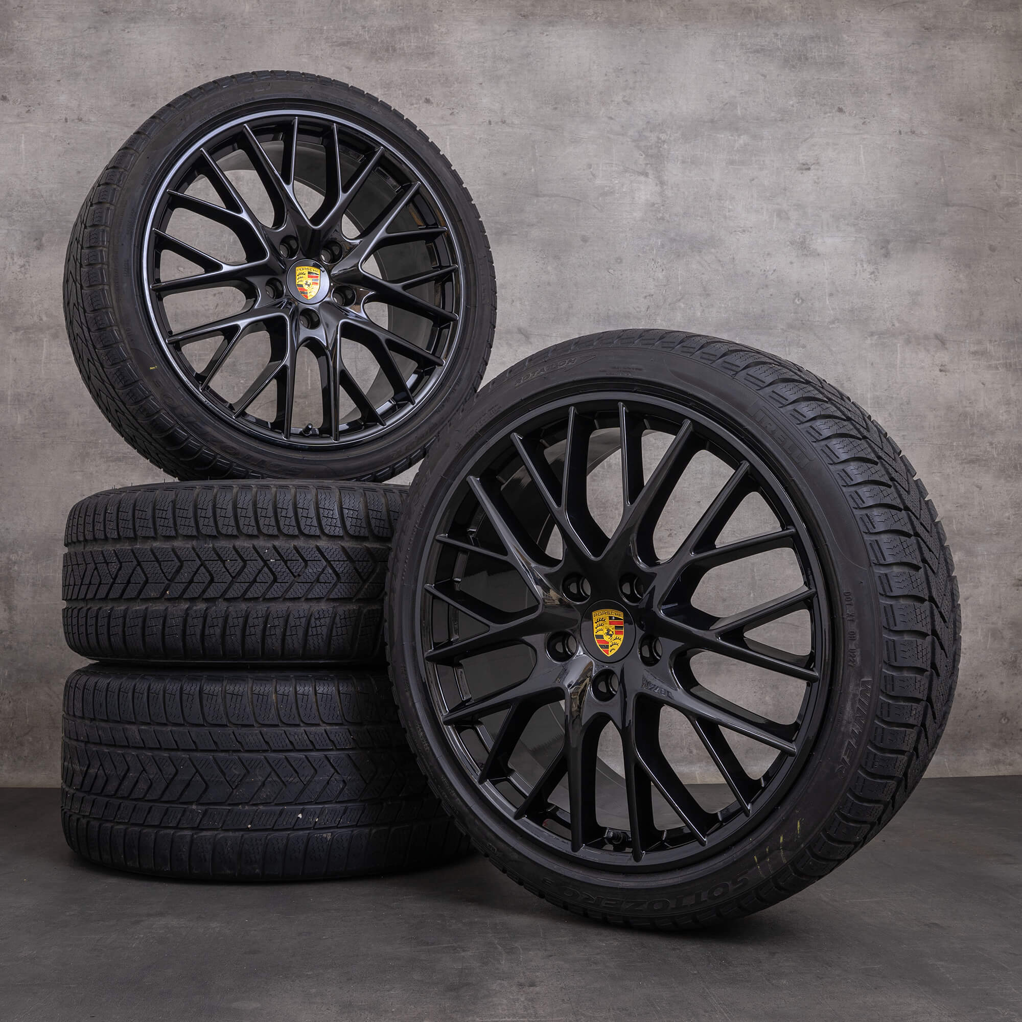 Jantes d'origine Porsche Panamera 21 pouces 971 pneus été jantes 971601025D 971698025A noir brillant