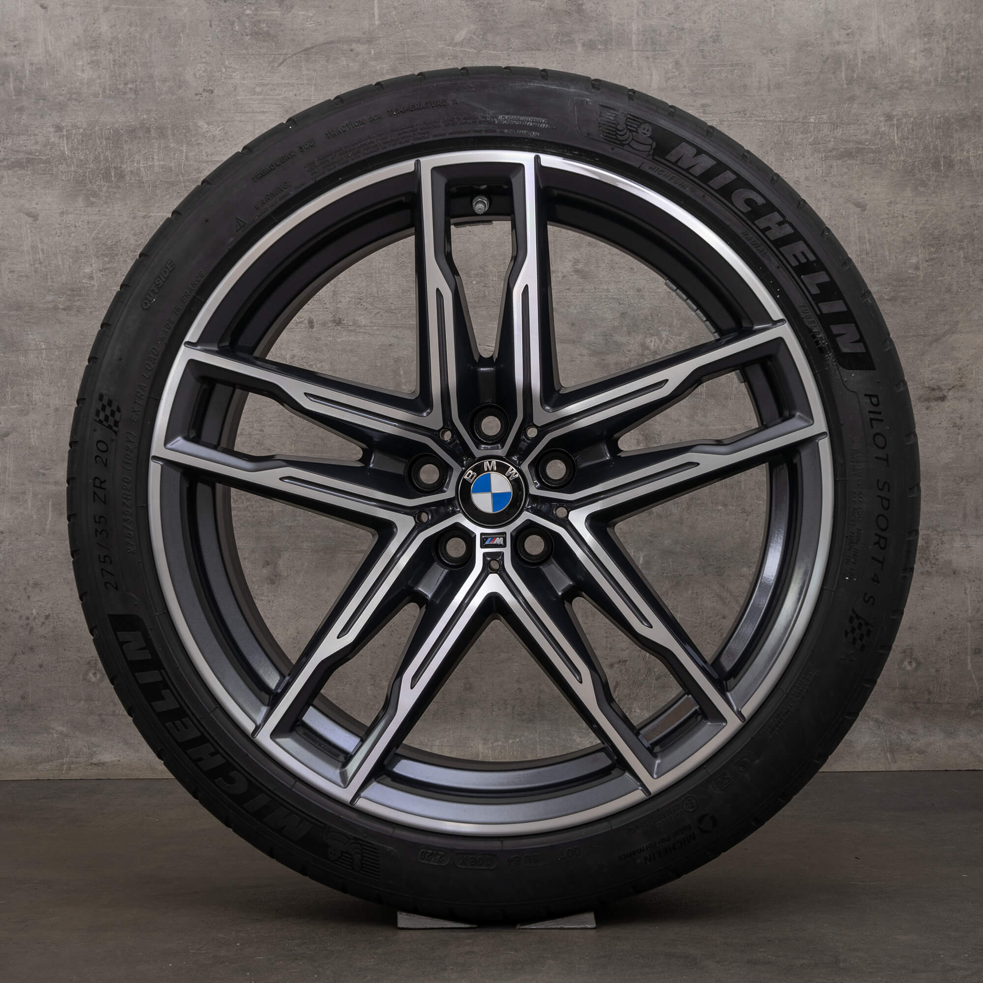 Originale BMW M5 M8 fælge 20 tommer F90 F91 F92 F93 sommerhjul 810 M 8089562 8089563 orbit grå