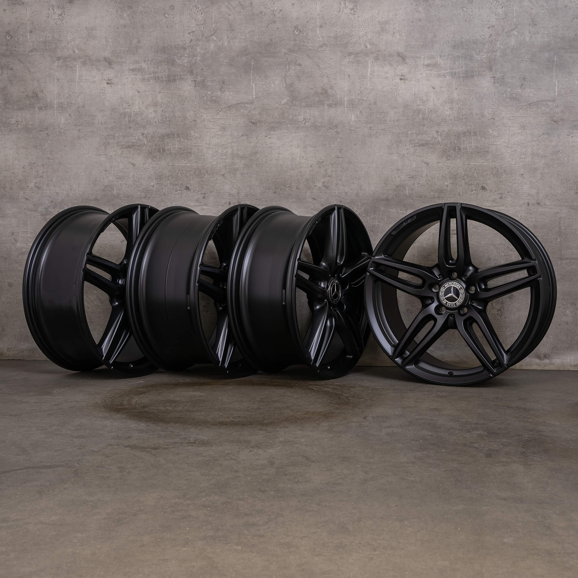 Ekte Mercedes Benz E-Klasse AMG felger 19 tommer W213 S213 C238 A238 A2134012000 A2134012100 svart matt