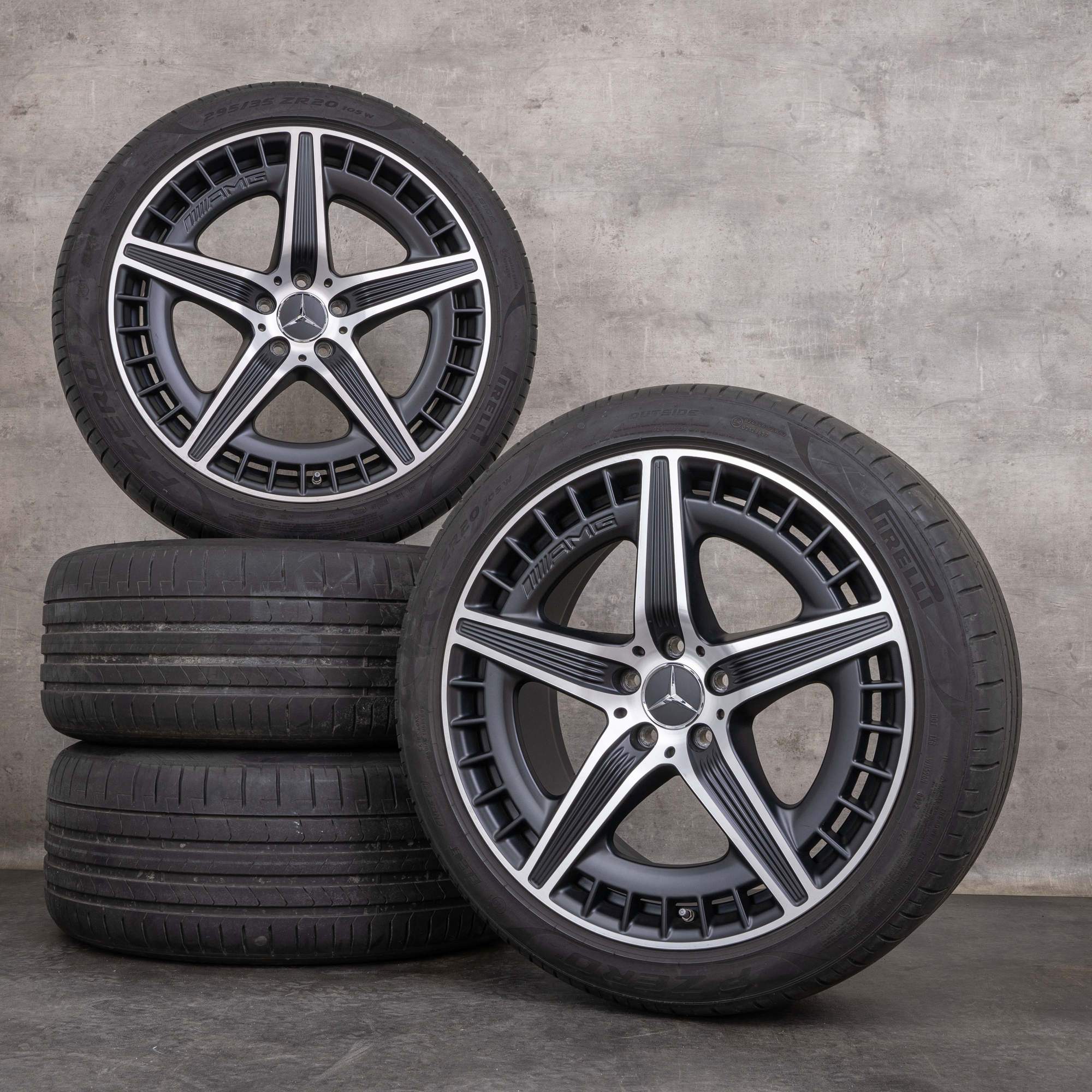 Alkuperäiset Mercedes Benz EQE 43 53 AMG vanteet 20 tuuman V295 kesäpyörät A2954012700 A2954012800 musta matta kiillotettu