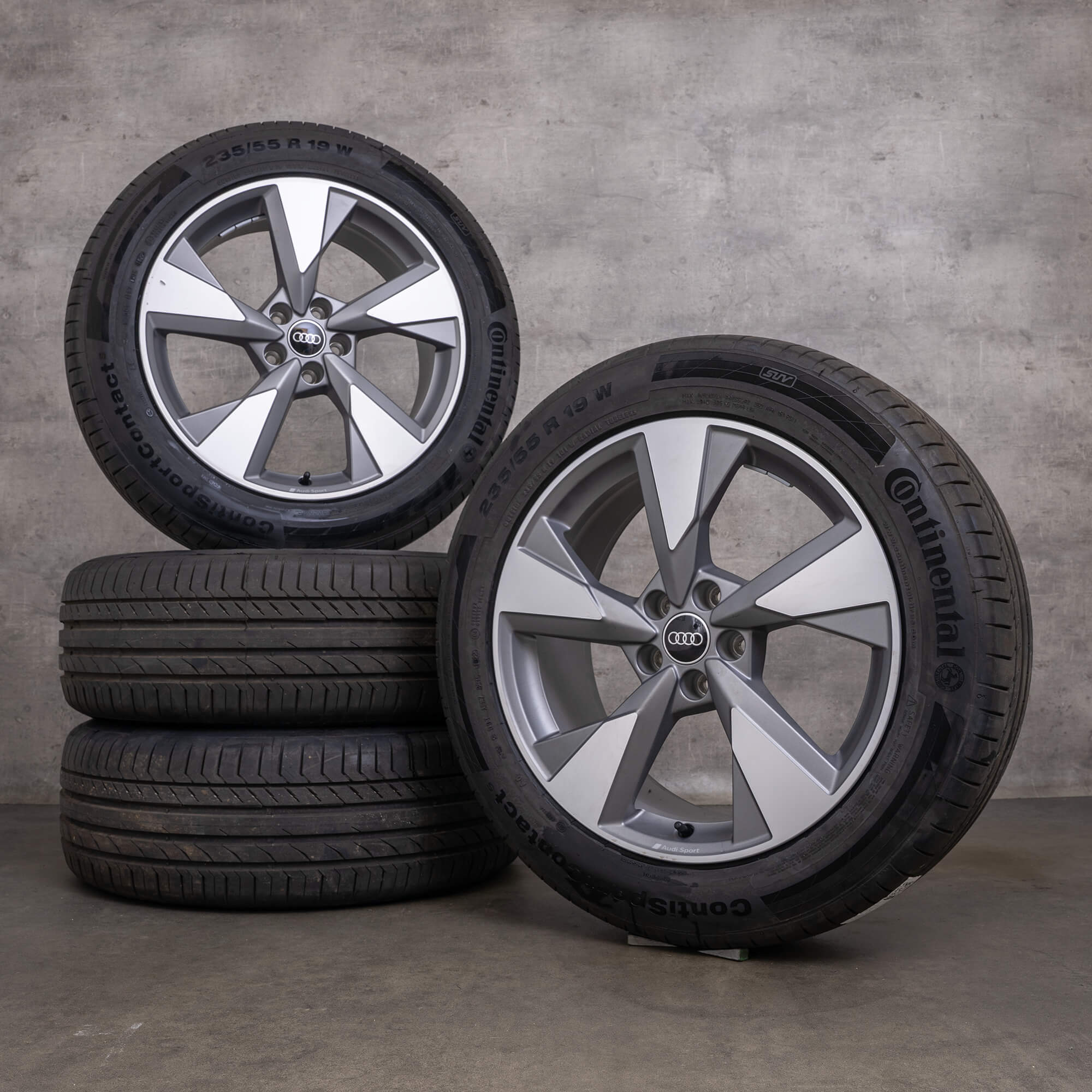 OEM Audi Q5 rims 19 inch FY summer wheels 80A601025AN gray glossy