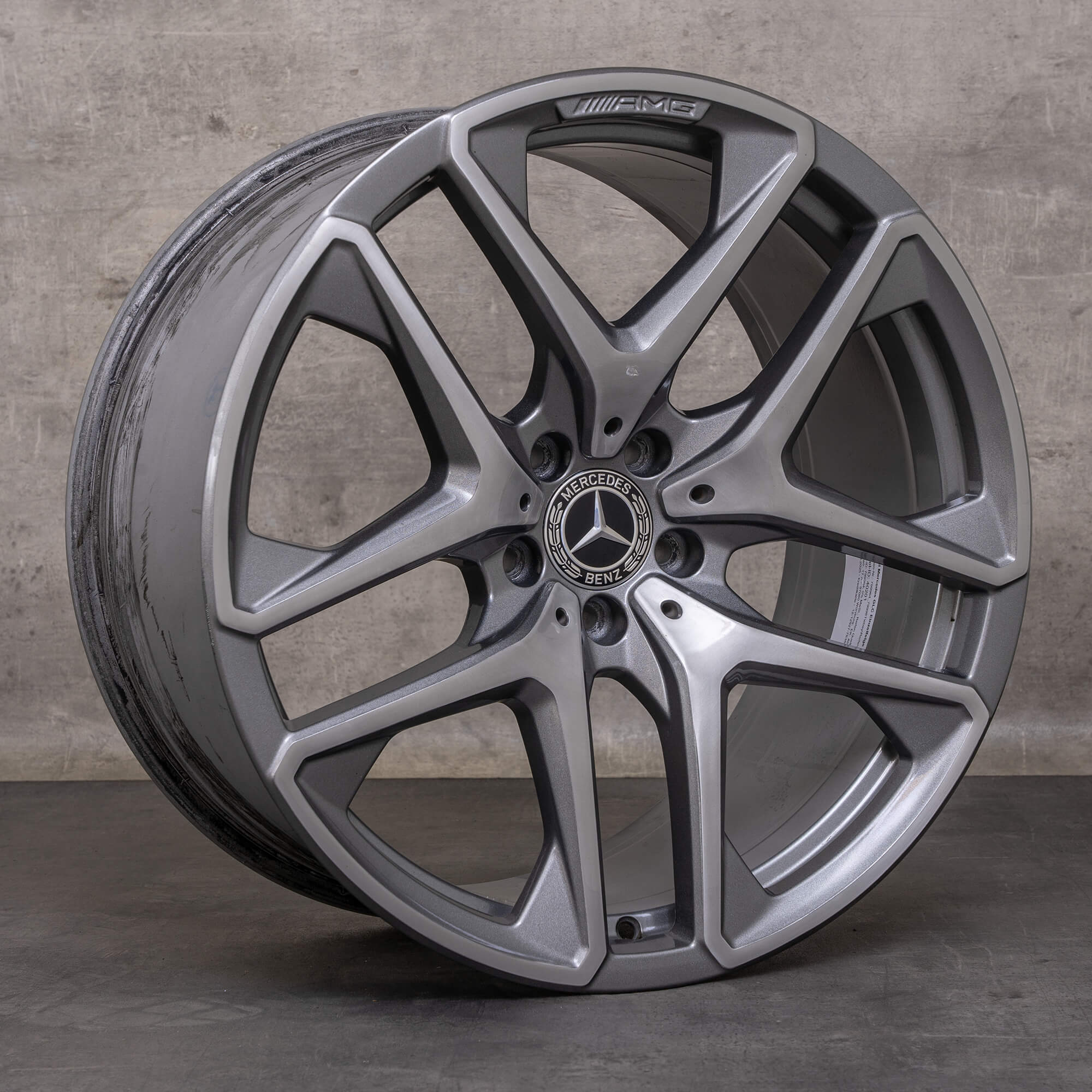 1x Llanta original Mercedes GLC 63 & S AMG de 20 pulgadas X253 C253 A2534013700 gris himalaya torneada brillante