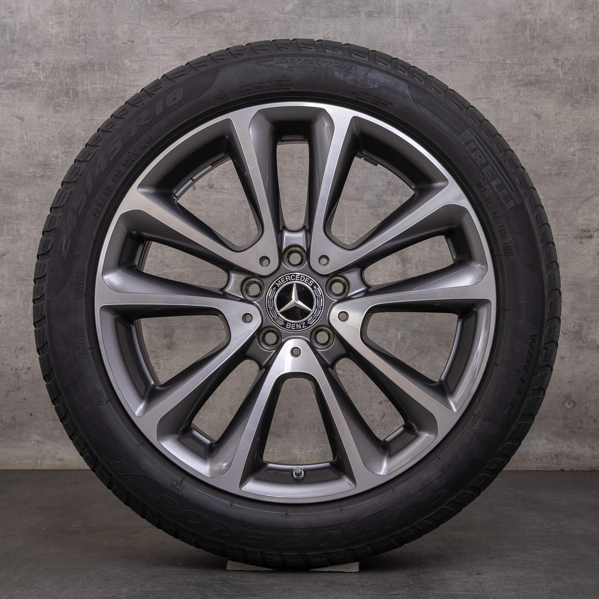 Orijinal Mercedes Benz E-Serisi kış jant lastik 18 inç W213 S213 C238 A238 jantlar A2134011600 himalaya gri parlak tornalı