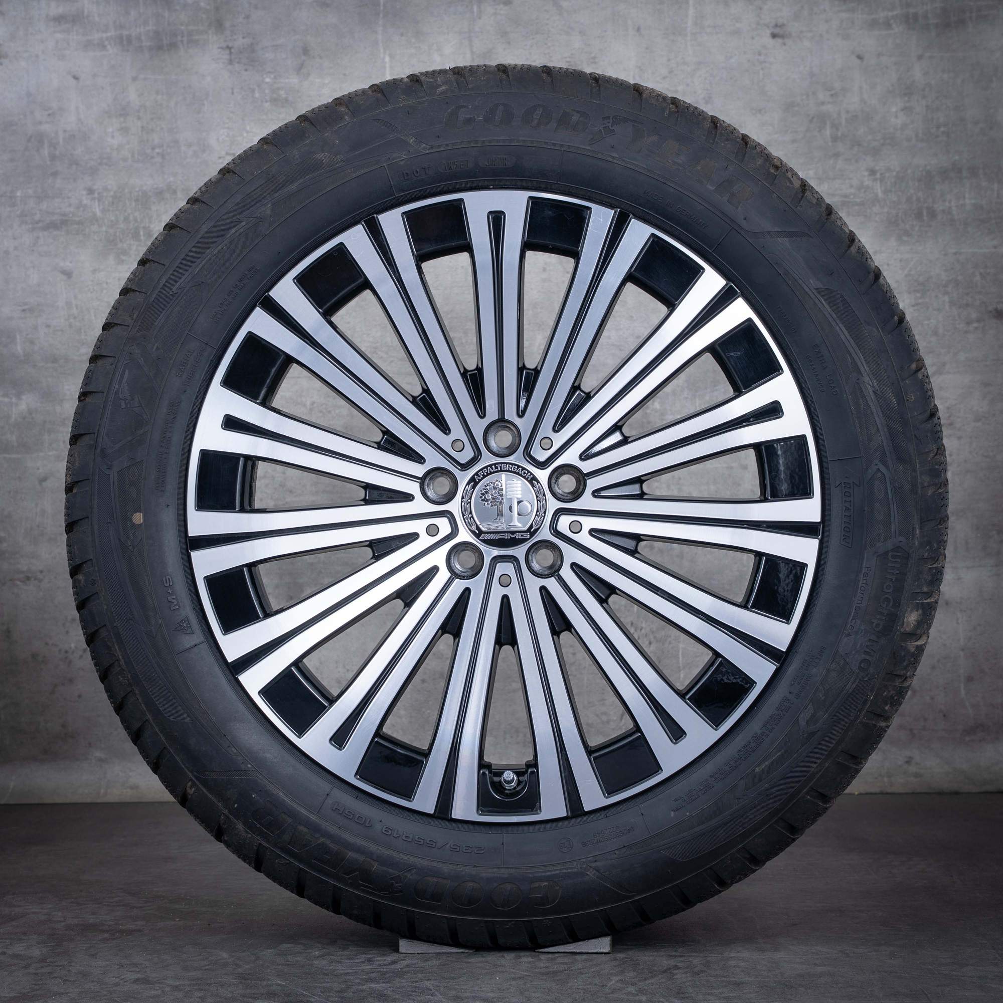 Alkuperäiset Mercedes Benz EQS talvirenkaat 19 tuuman V297 vanteet A2974010500 musta kiillotettu sorvattu