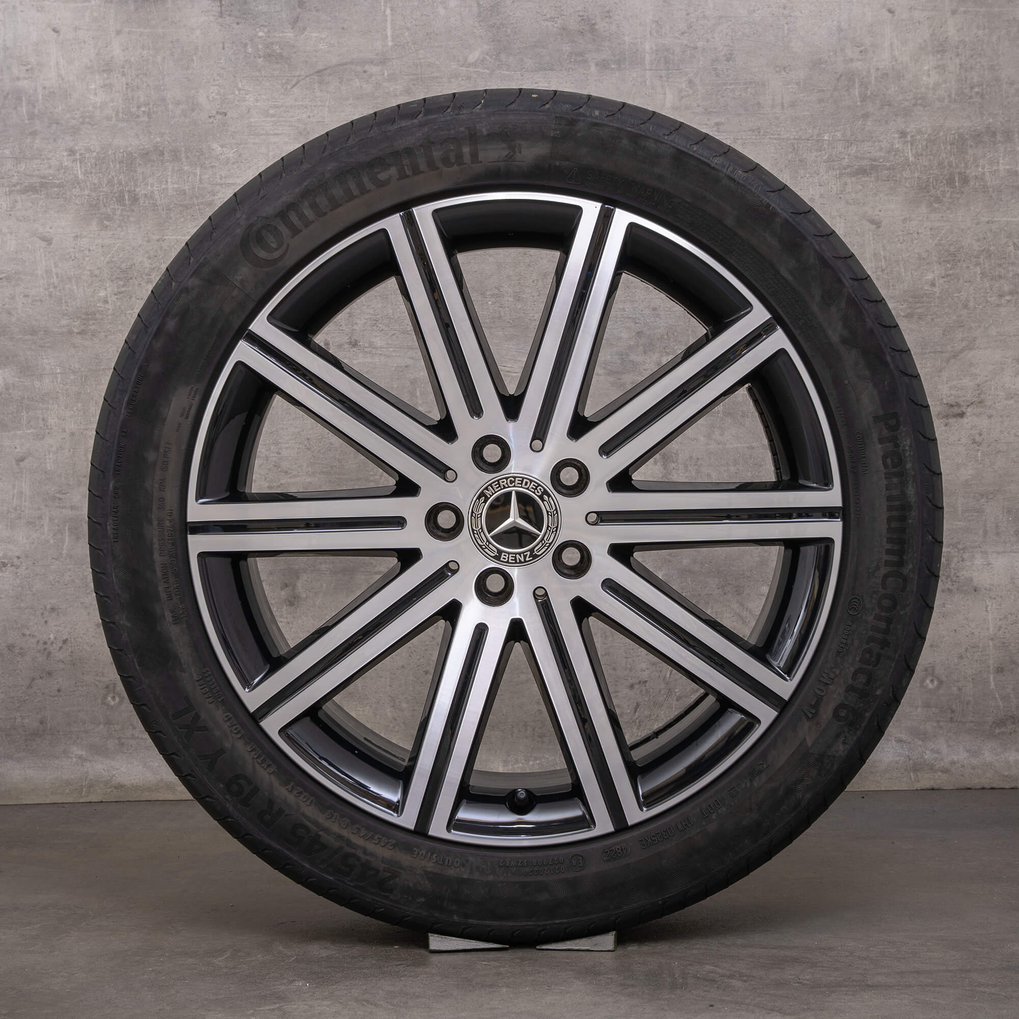 Originale Mercedes Benz V-Klasse fælge 19 tommer W447 Vito Marco Polo sommerhjul A4474015600 sort blank drejet