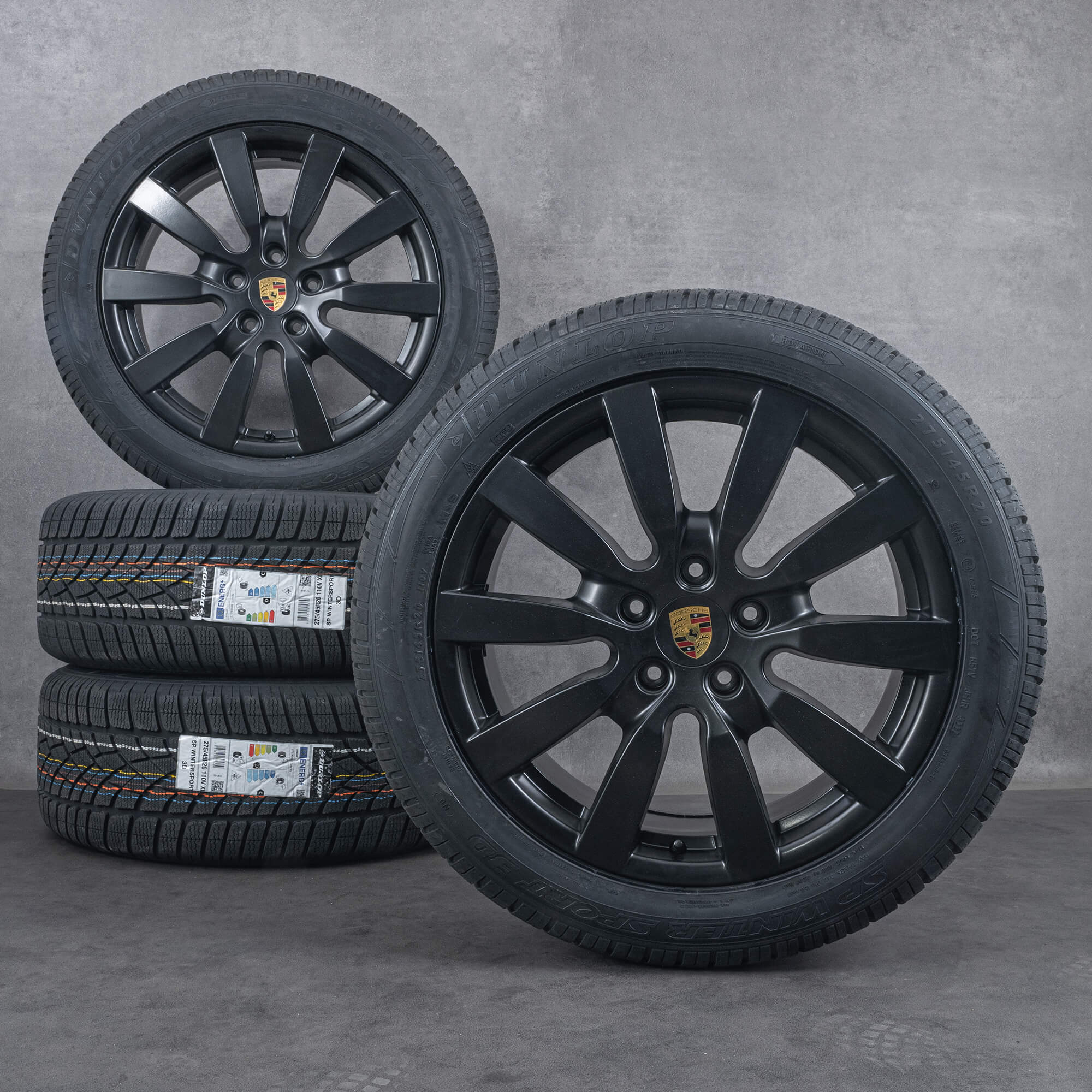 Original Porsche Cayenne 958 Winterräder 20 Zoll Felgen 7P5601025B schwarz matt