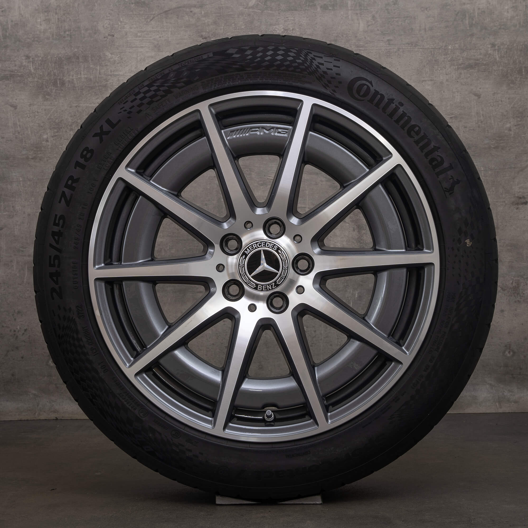 Original AMG Mercedes C Klasse C43 Felgen 18 Zoll W206 S206 Sommerreifen A2064012100 himalaya grey Sommerräder