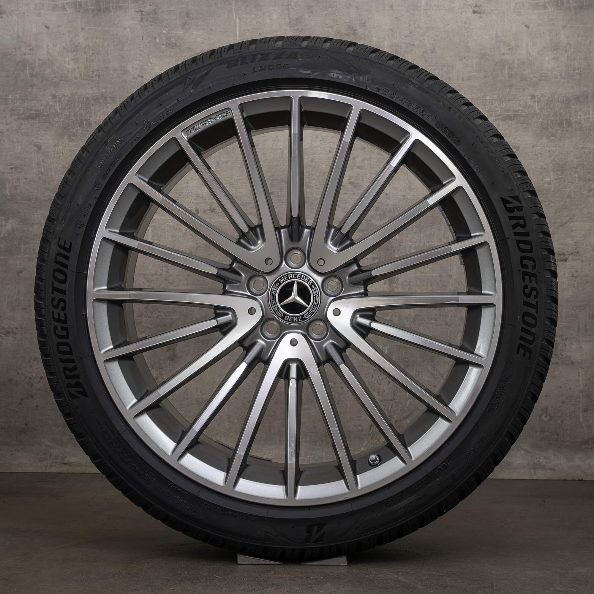 Alkuperäiset Mercedes Benz GLC 63 & 63S AMG talvirenkaat 21 tuuman X253 C253 4MATIC vanteet A2534015900 A2534016000 himalajanharmaa Kiillotettu UUSI