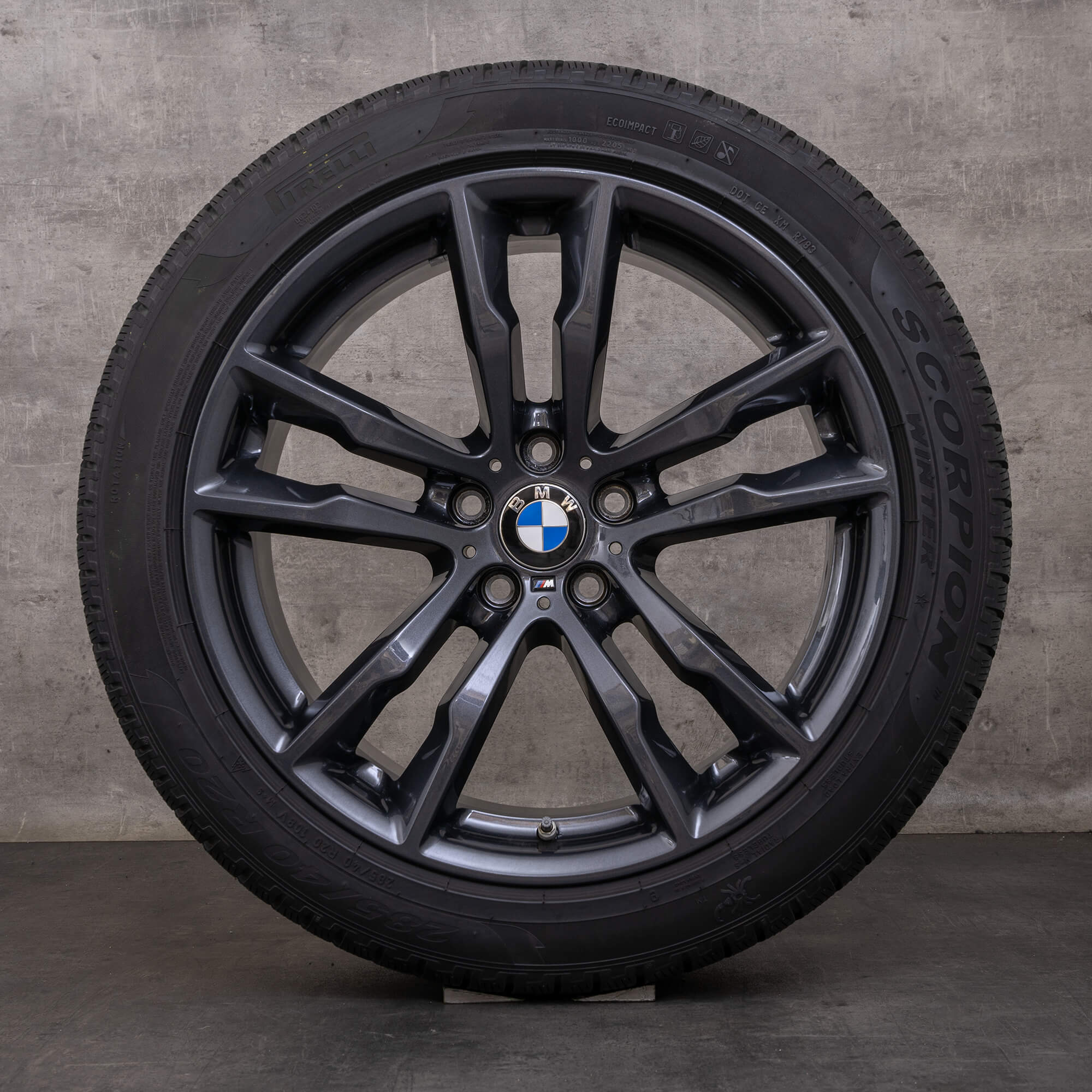 Jantes e pneus inverno originais BMW X5M X6M 20 polegadas F85 F86 jantes estilo 611 M 2284654 2284655 orbit grey gloss