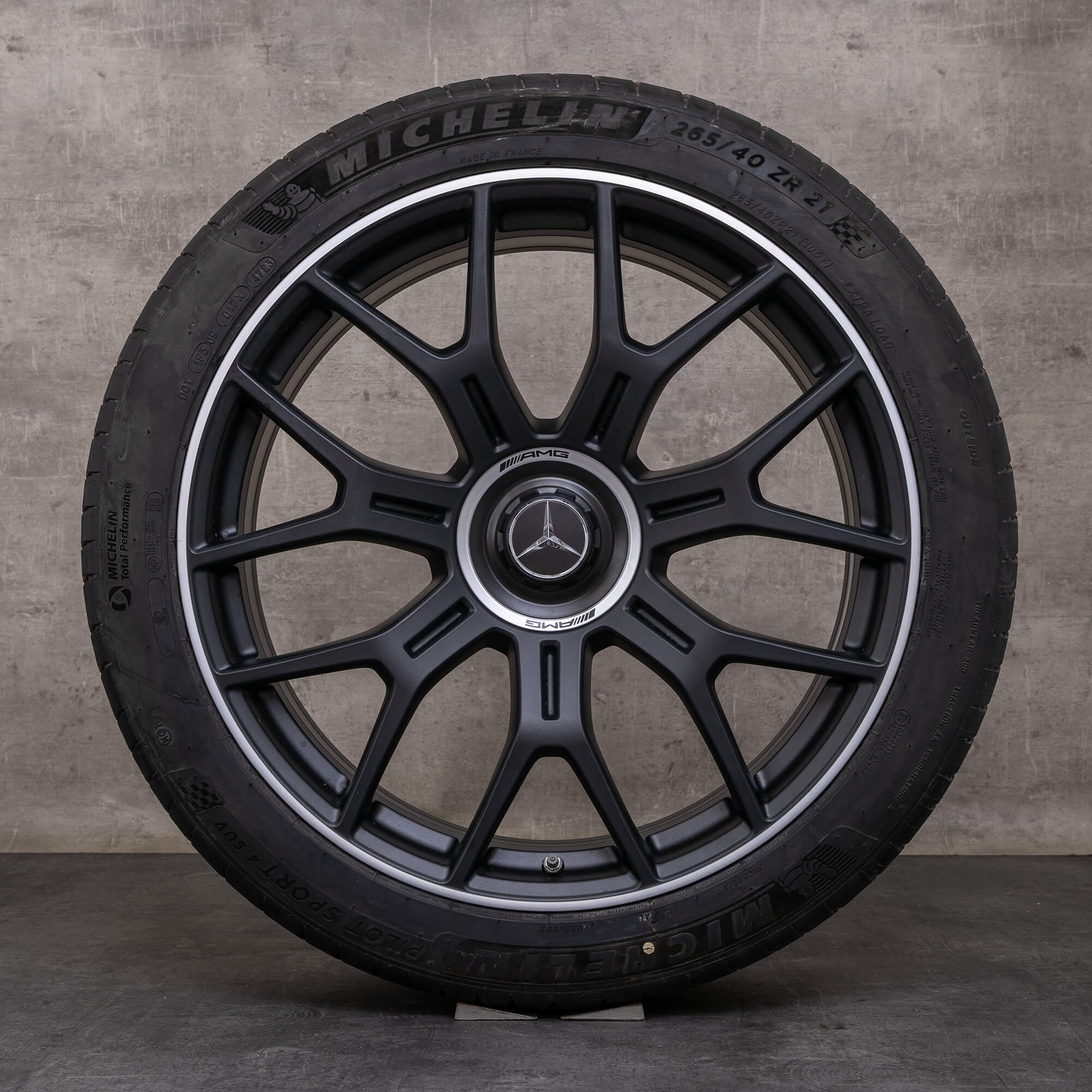 Originale Mercedes Benz GLC 43 4Matic 63S E AMG sommerfelger 21 tommer X254 C254 A2544011600 A2544011700 svart matt høyglansdreide