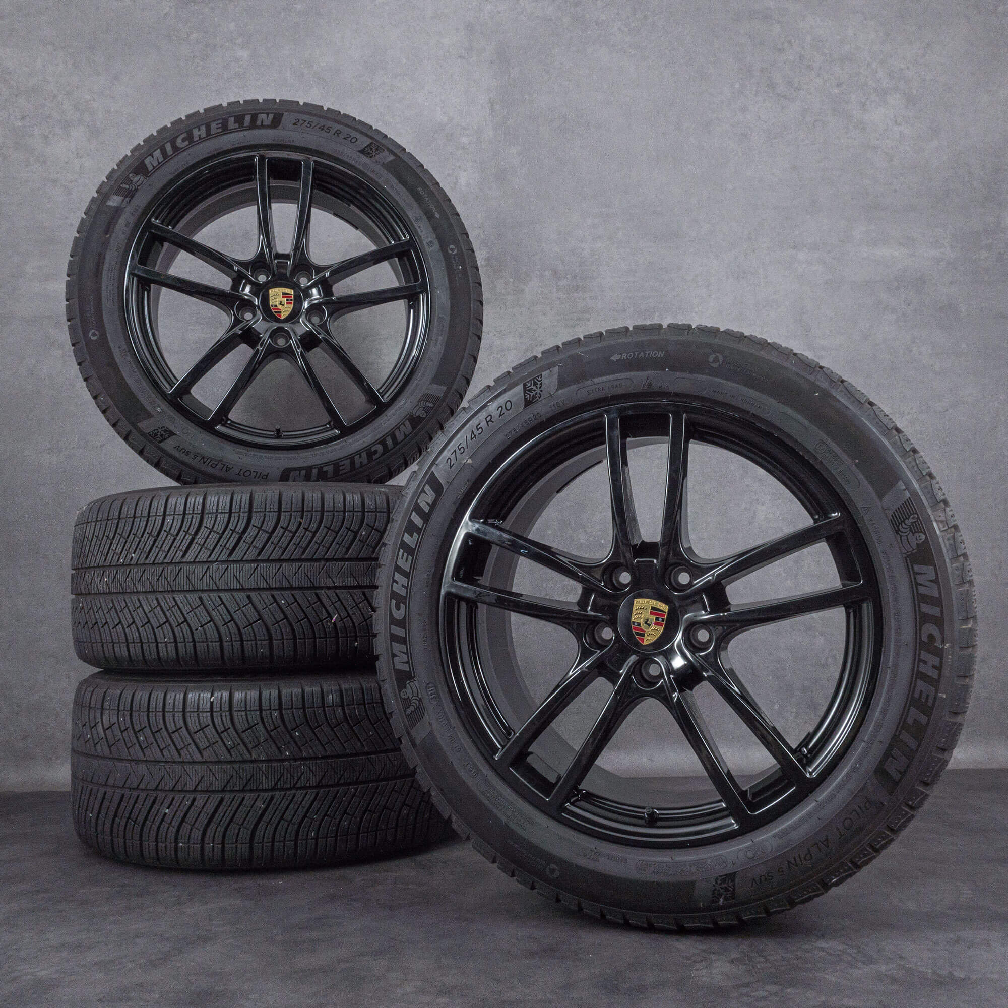 Oryginalne felgi Porsche Cayenne 20 cali 9YA II letnie koła 9Y0601025BB 9Y0601025BC czarny błyszczący