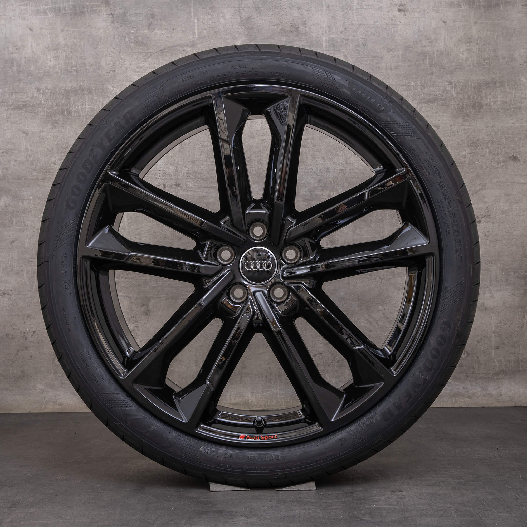 Originale Audi A6 S6 jante 21 inch 4K C8 F2 anvelope vară 4K0601025CP negru lucios