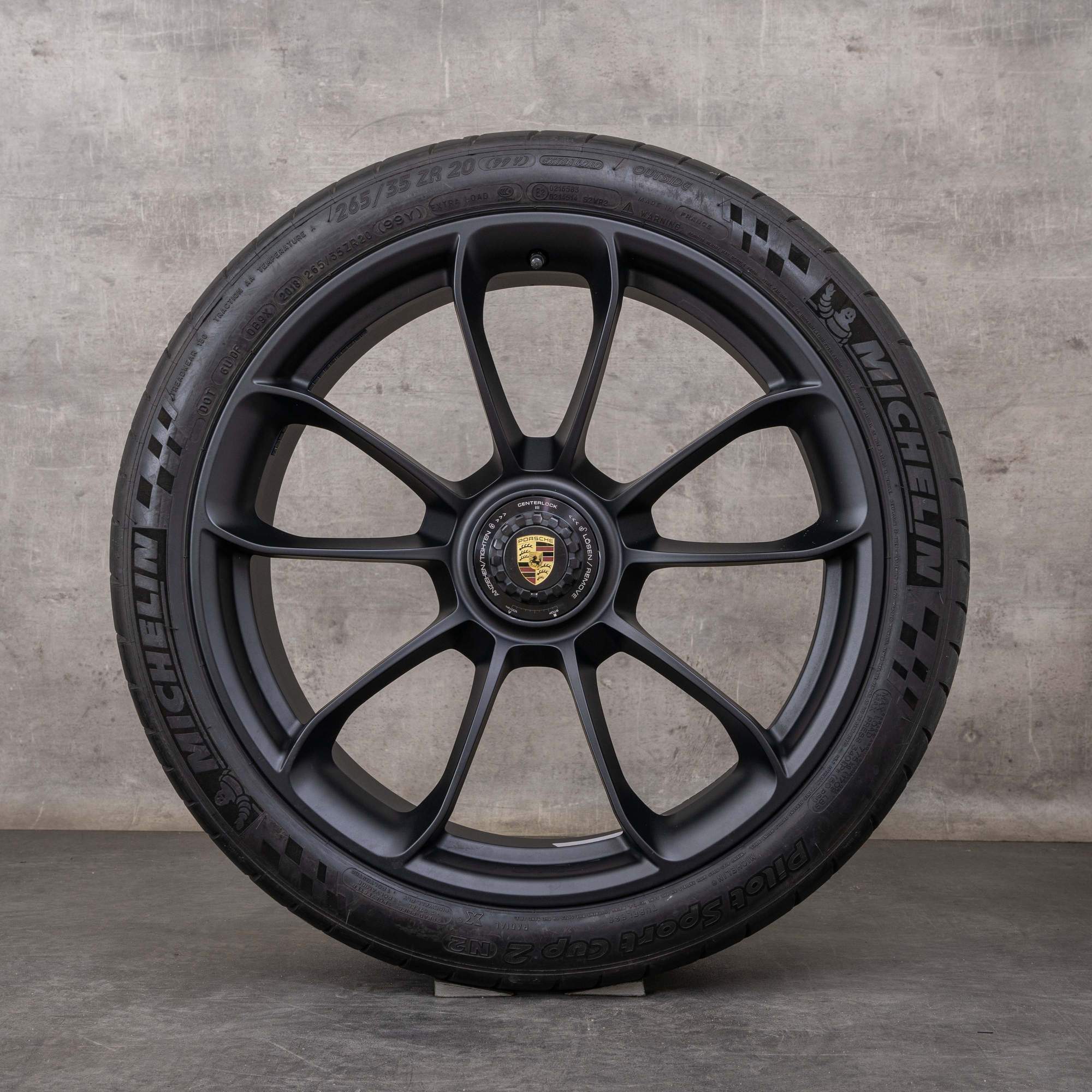 Original Porsche 991 Felgen 20 21 Zoll GT3 RS Sommerräder 99136216284 99136216785 schwarz matt