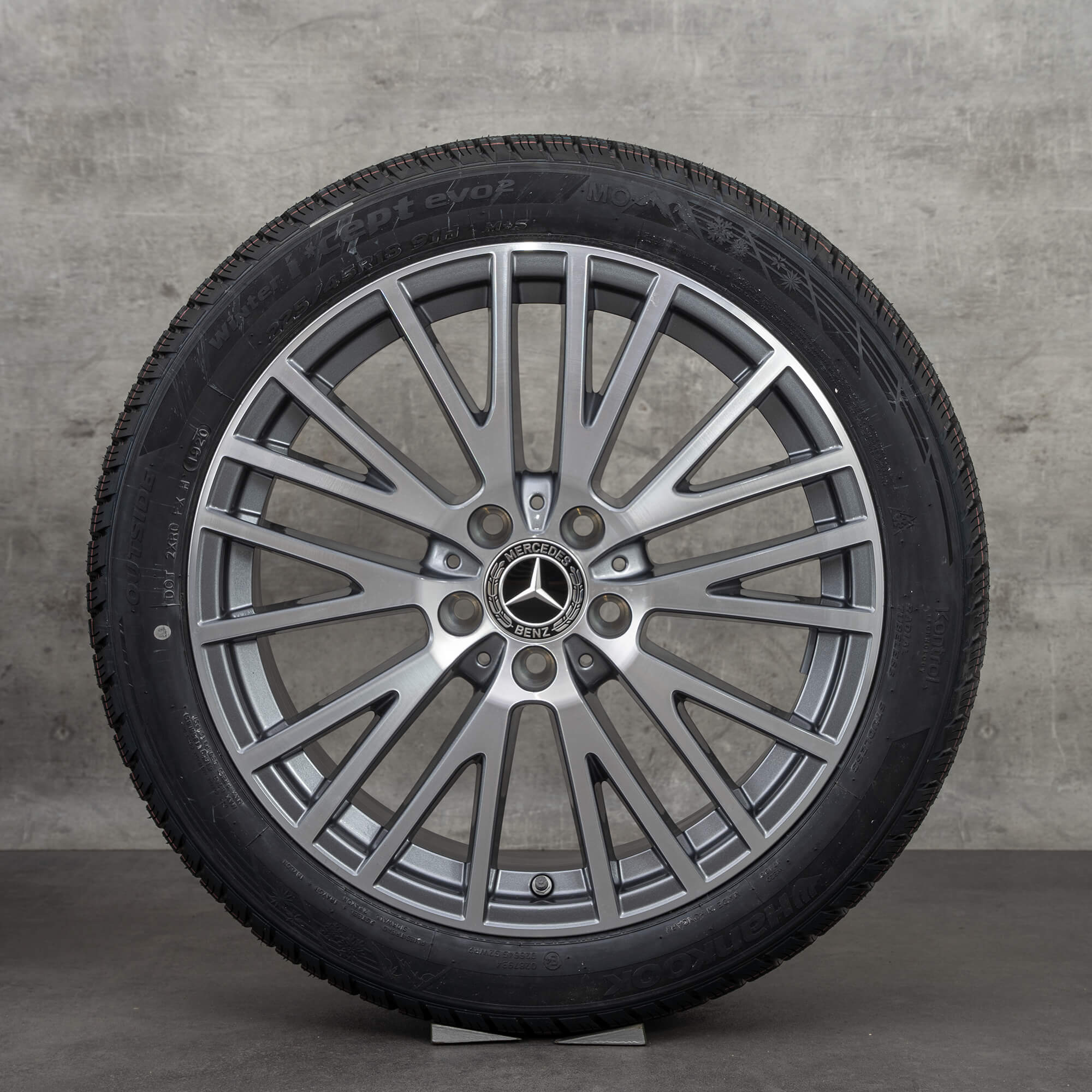 Orijinal Mercedes Benz A B Sınıfı CLA Winterrder 18 inç W177 V177 W247 X118 C118 Jantlar A1774010600 himalaya gri parlak tornalanmış YENİ