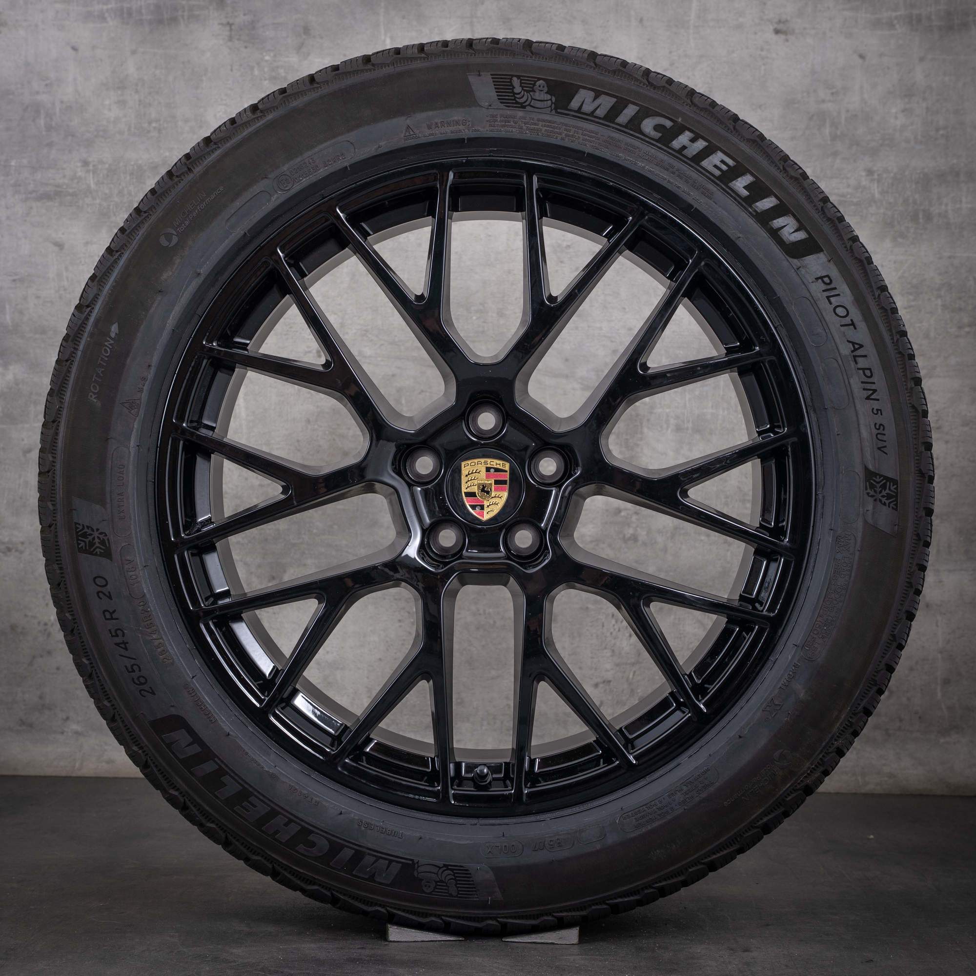 Original Porsche Macan I & II Winterräder 20 Zoll Felgen RS Spyder 95B601025BF 95B601025BG schwarz glanz