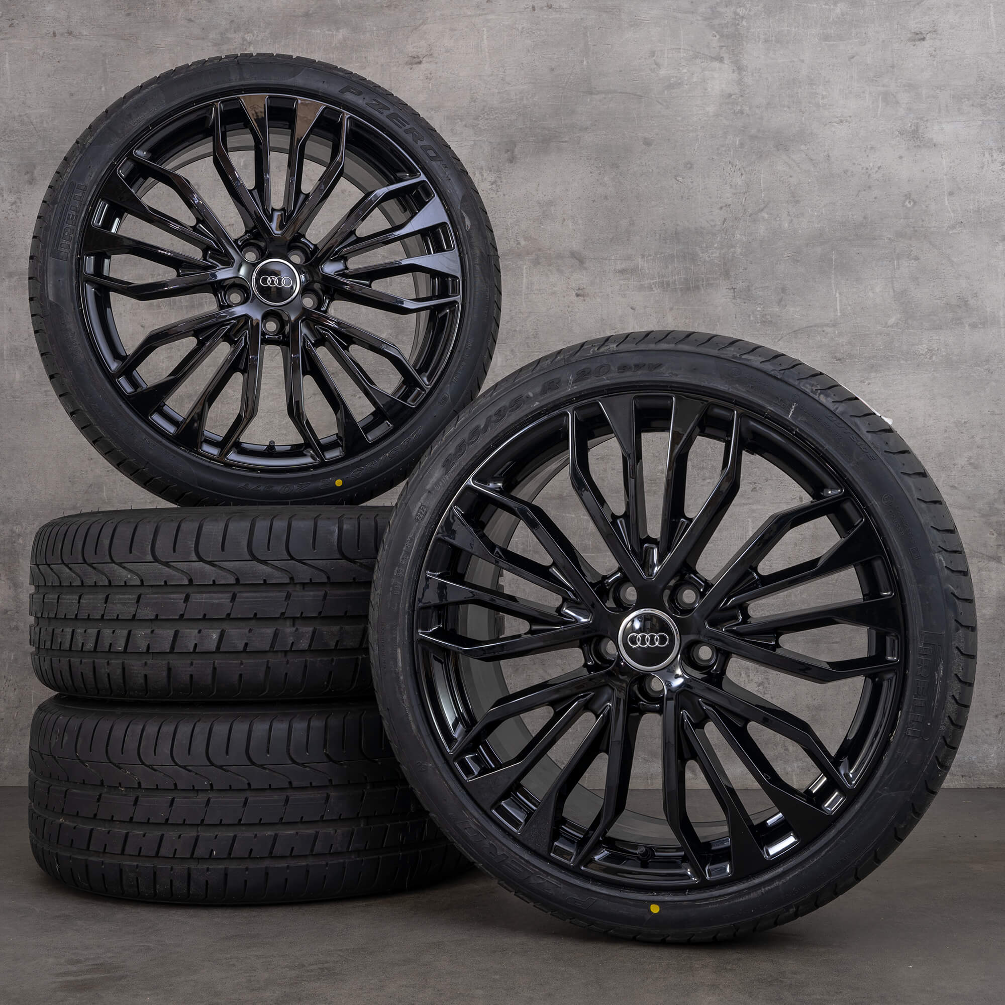 Llantas originales Audi A6 S6 20 pulgadas 4G C7 ruedas de verano 4G0601025BE negro brillante