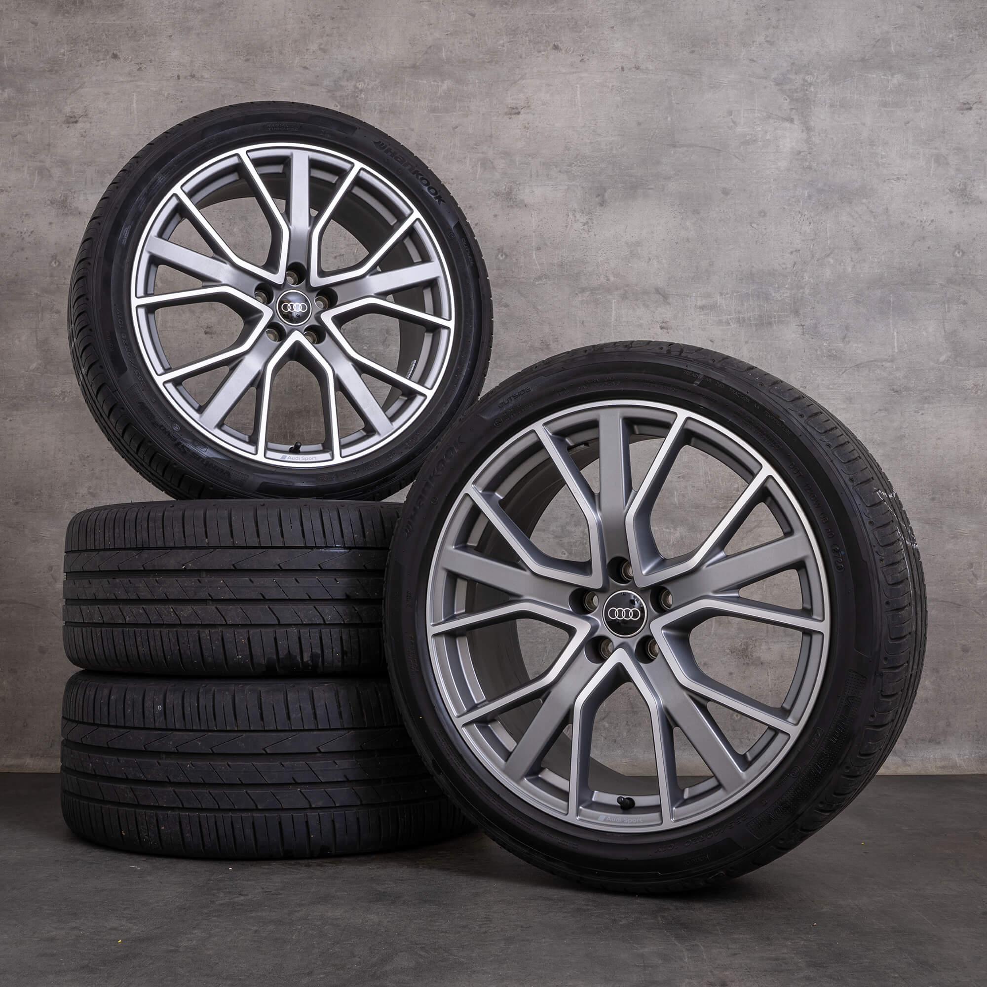OEM Audi Q3 rims 20 inch F3 summer wheels 83A601025BD titan matt