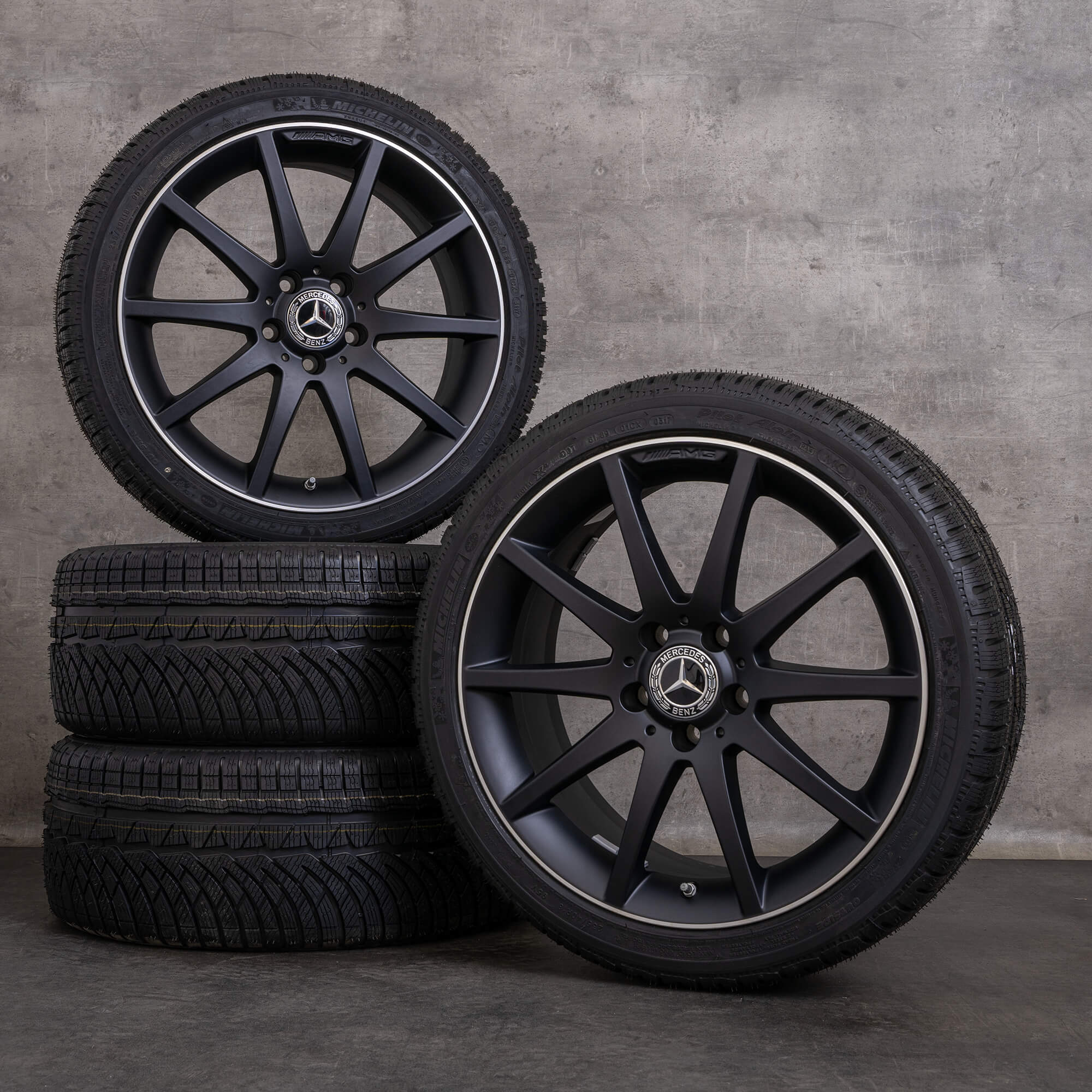 Alkuperäiset Mercedes Benz SLK SLC 55 AMG talvirenkaat 18 tuuman R172 vanteet A1724013002 musta matta kiillotettu