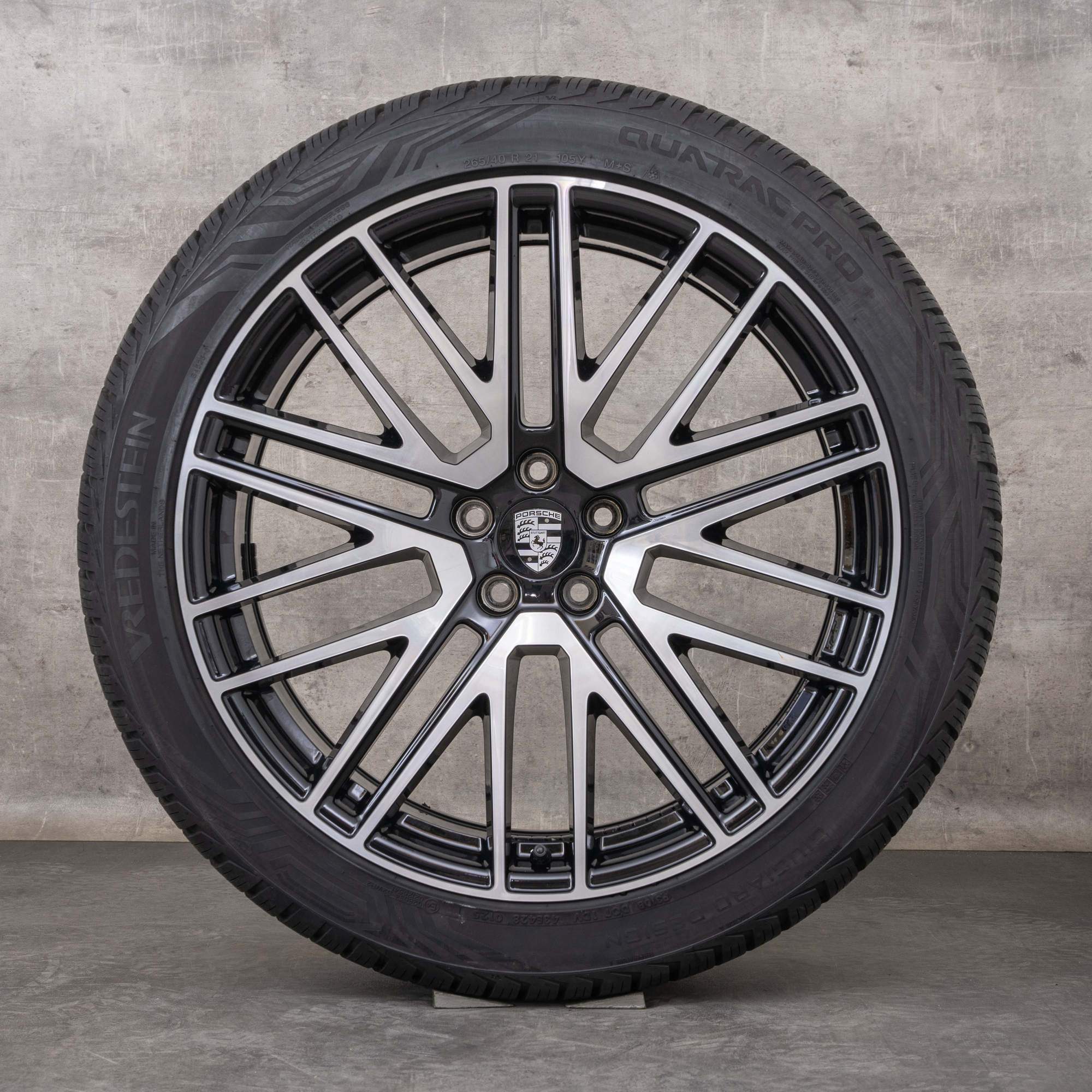 Jantes originais Porsche Macan III de 21 polegadas 95B jantes verão 95B601025GA 95B601025GB preto polido torneado