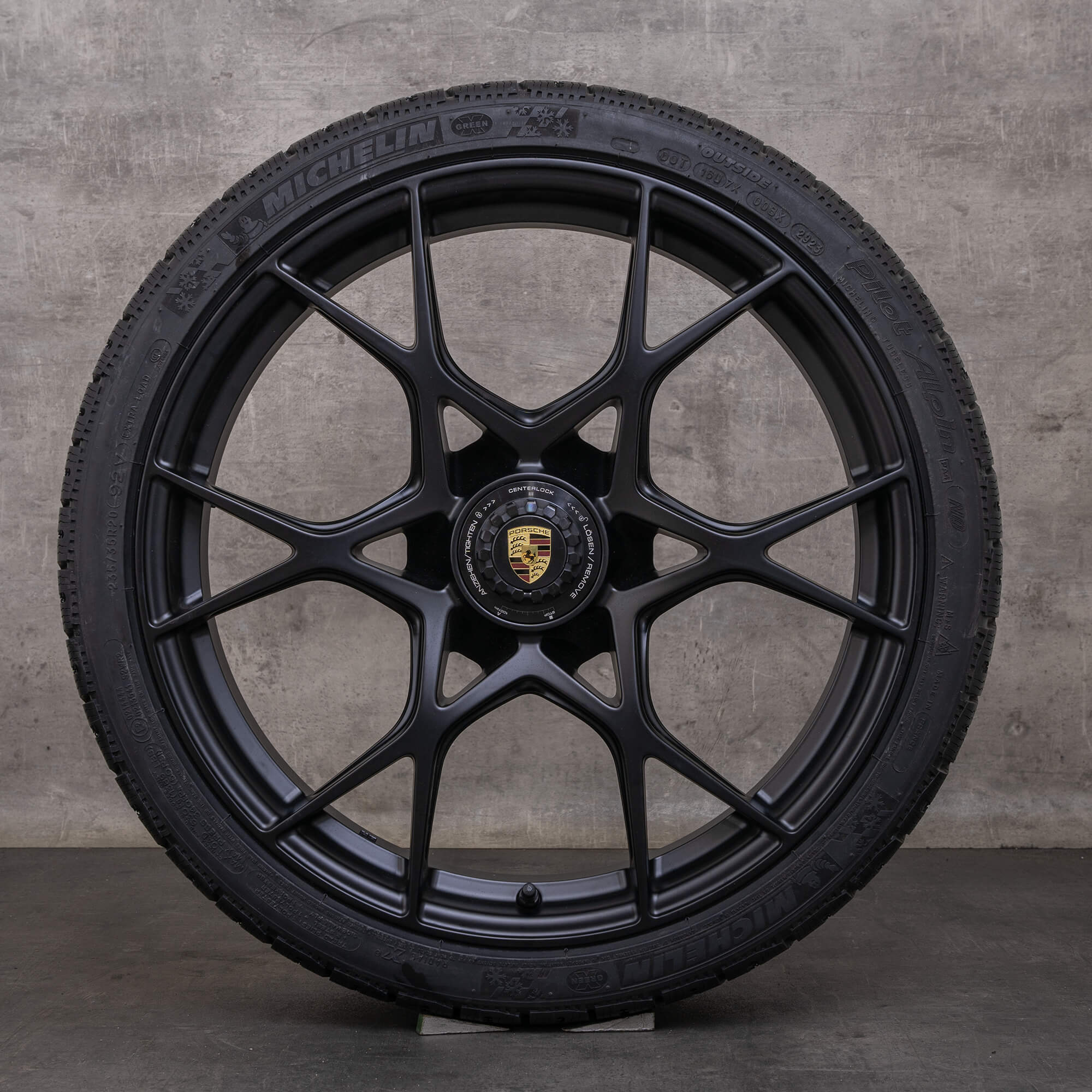 Originali Porsche Boxter Cayman cerchi con gomme invernali 20 pollici 982 GT4 RS Spyder 9GT601025H 9GT601025J nero opaco NUOVO