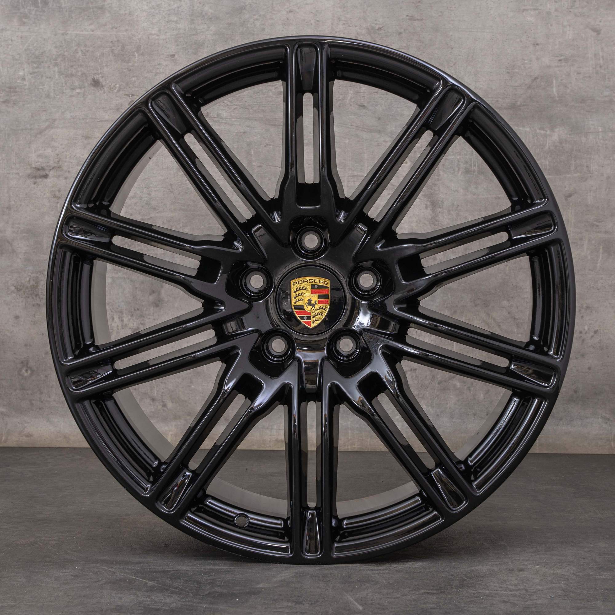 Oryginalne felgi Porsche Cayenne 21 cali 958 7P560102BF czarne błyszczące