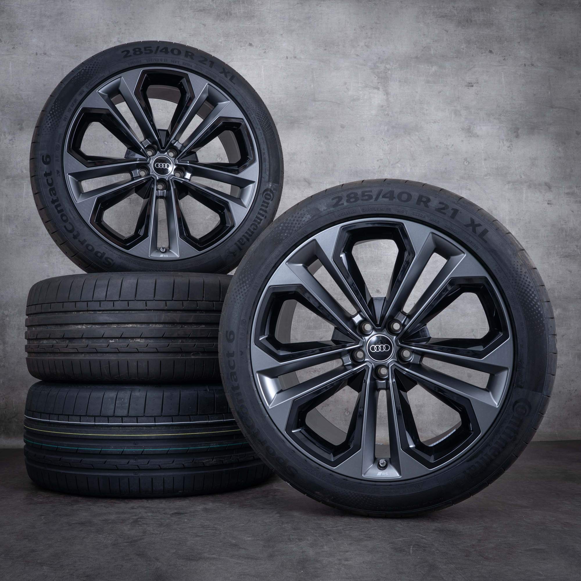 Original Audi Q7 SQ7 Felgen 21 Zoll 4M Sommerräder 4M0601025DD titan matt schwarz glanz