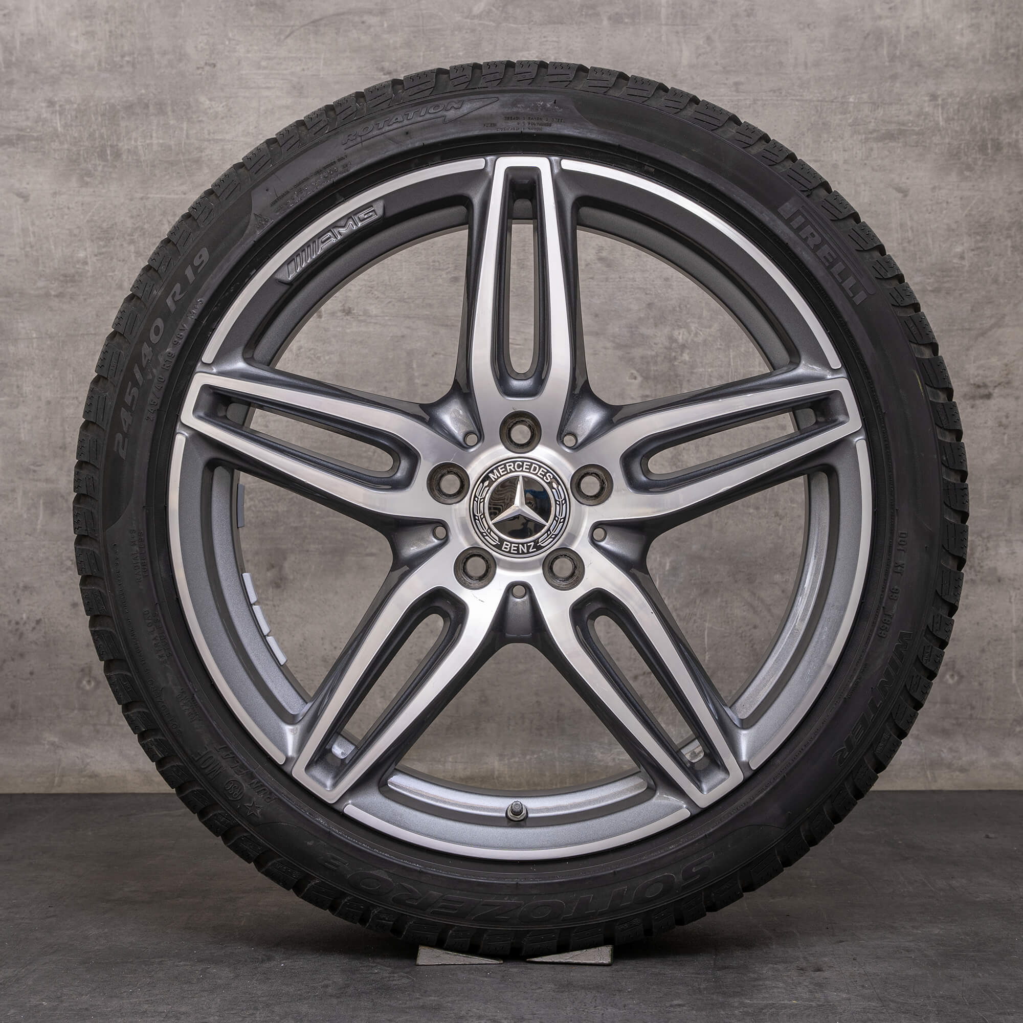 Genuine Mercedes Benz Clase E AMG llantas de invierno 19 pulgadas W213 S213 C238 A238 A2134012000 gris himalaya brillante torneado
